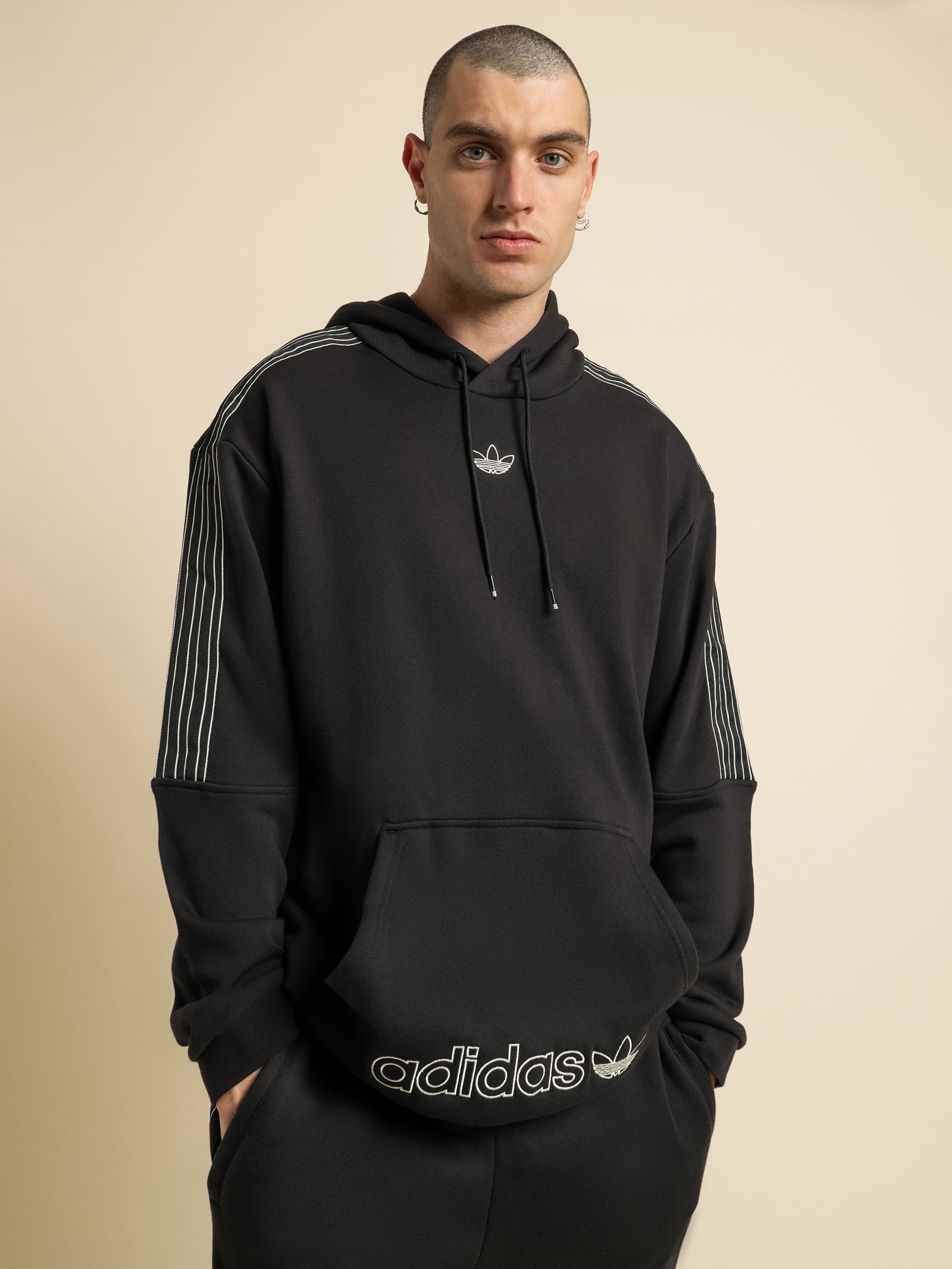 Adidas Sportswear Adidas Trefoil Hoodie Black And White Adidas