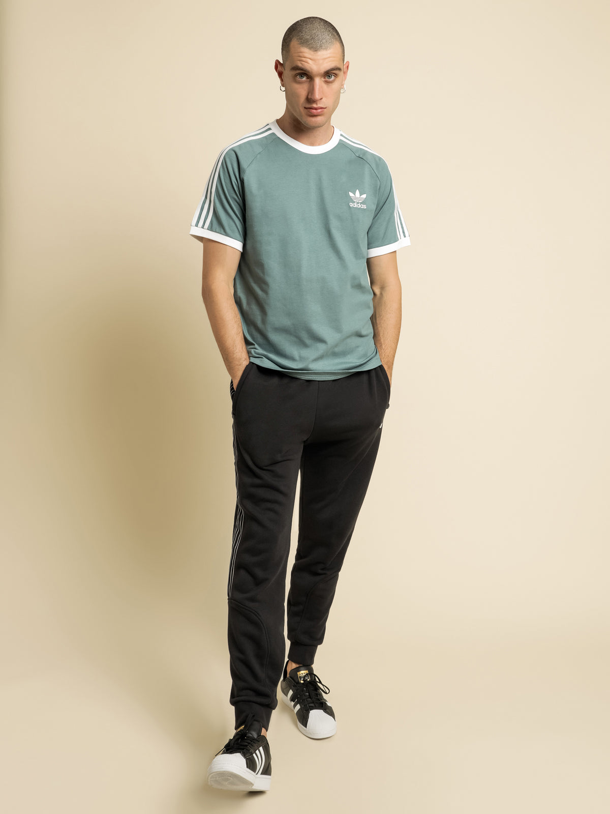 Adicolour Classics 3 Stripes T-Shirt in Hazy Emerald