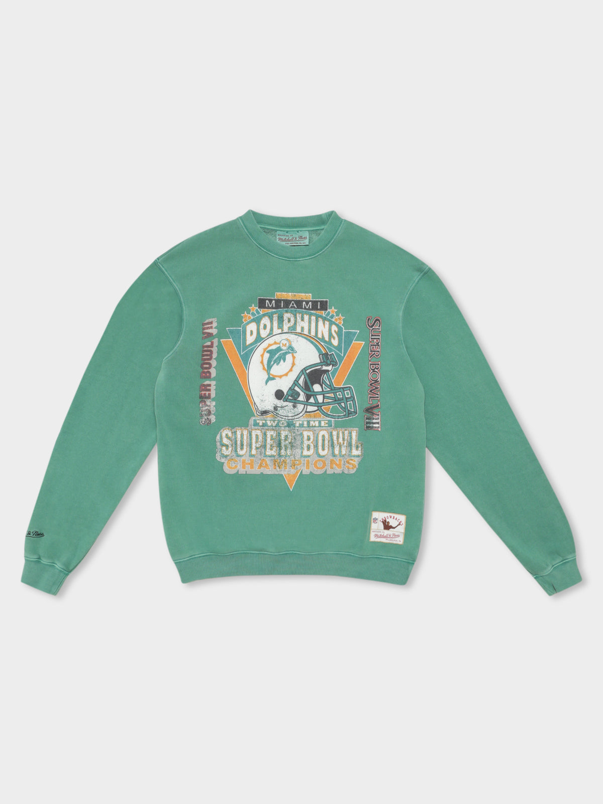 Vintage Champs NFL Miami Dolphins Crew in Faded Teal