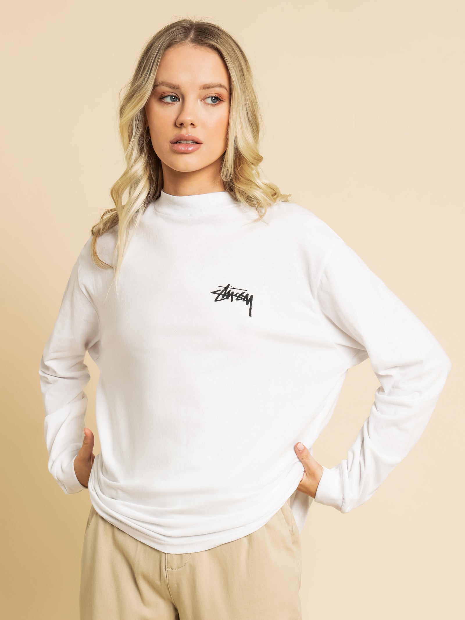 Shrooms Mock Neck Long Sleeve T-Shirt