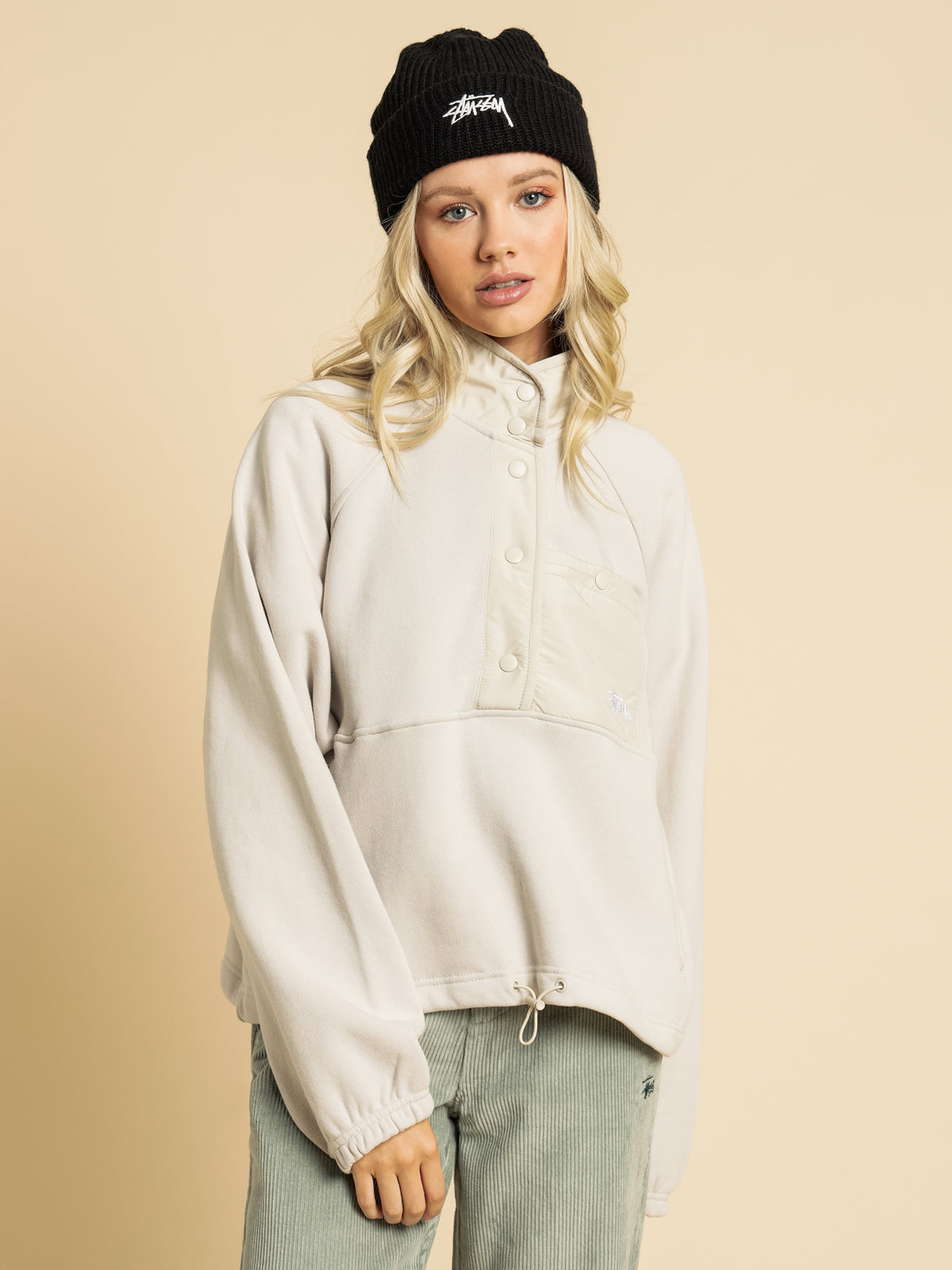 Stussy Granada Fleece Hoodie | White Sands