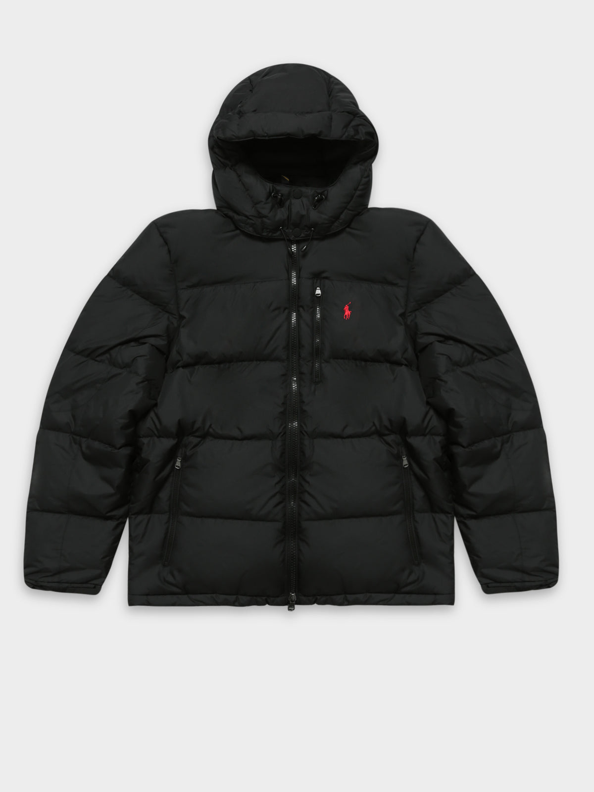 Zip Up Padded Puffer Jacket in Black
