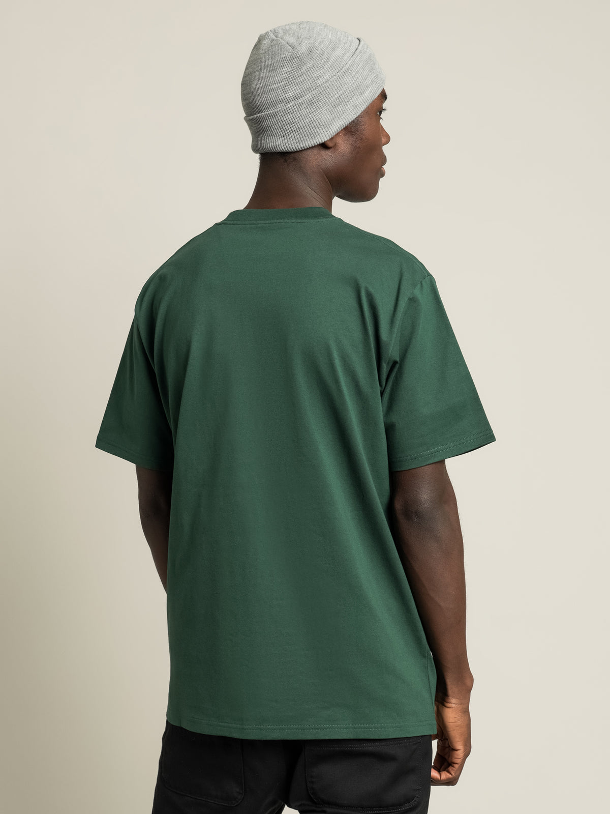 University Short Sleeve T-Shirt in Treehouse Green &amp; White