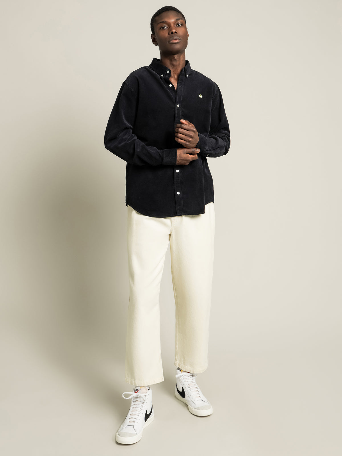 Carhartt Wip Long Sleeve Madison Cord Shirt | Navy