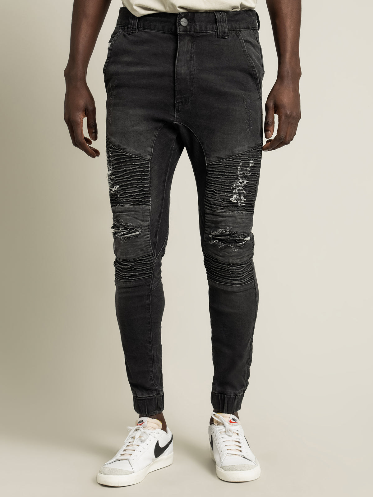 Hellcat Tight Tapered Jeans in Heavy Metal Black