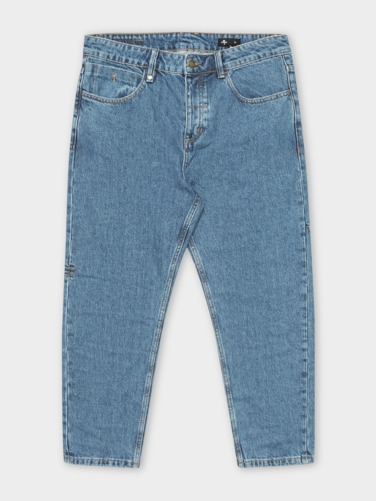 Chopped Denim Jeans in Rinsed Blue