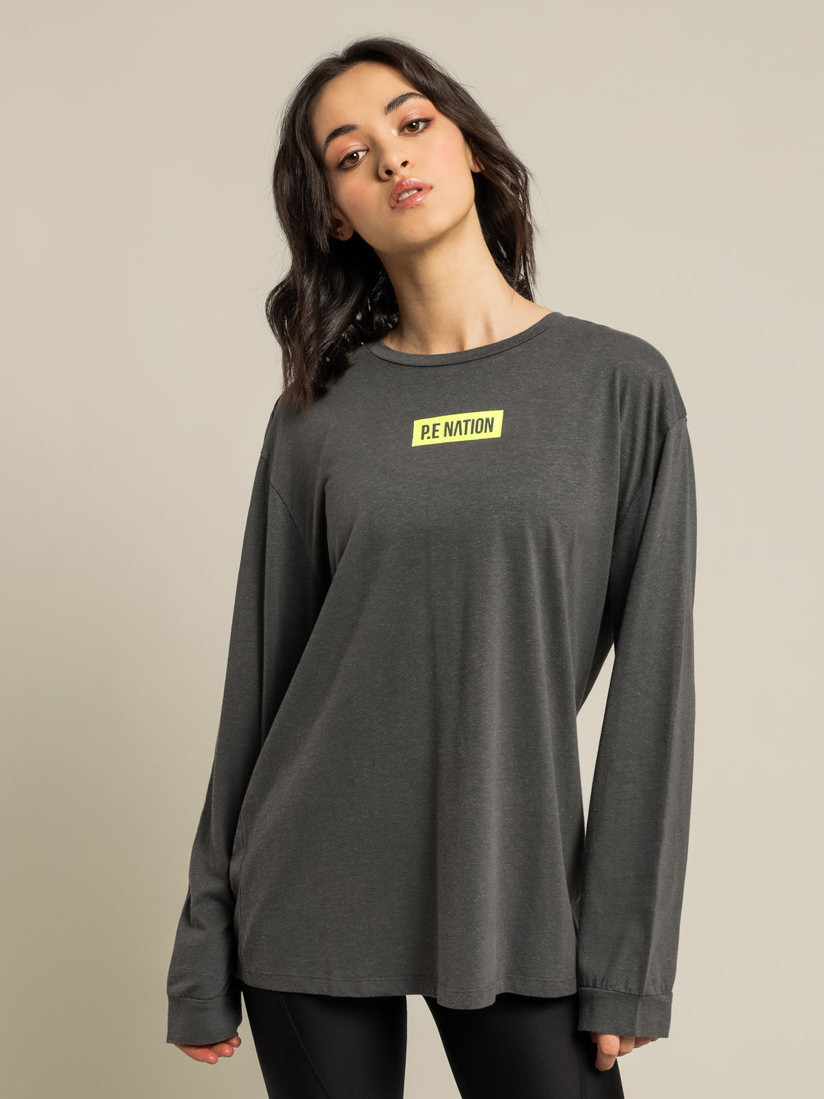 Alliance Long Sleeve Top in Charcoal