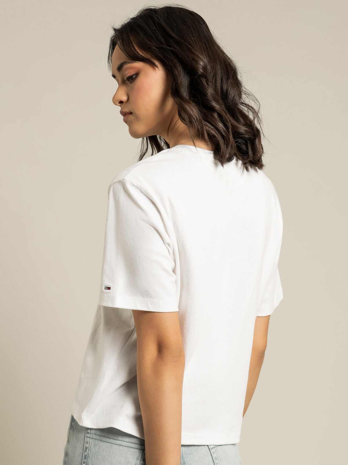 Tommy Hilfiger Timeless Cropped Fit Logo T-Shirt | White