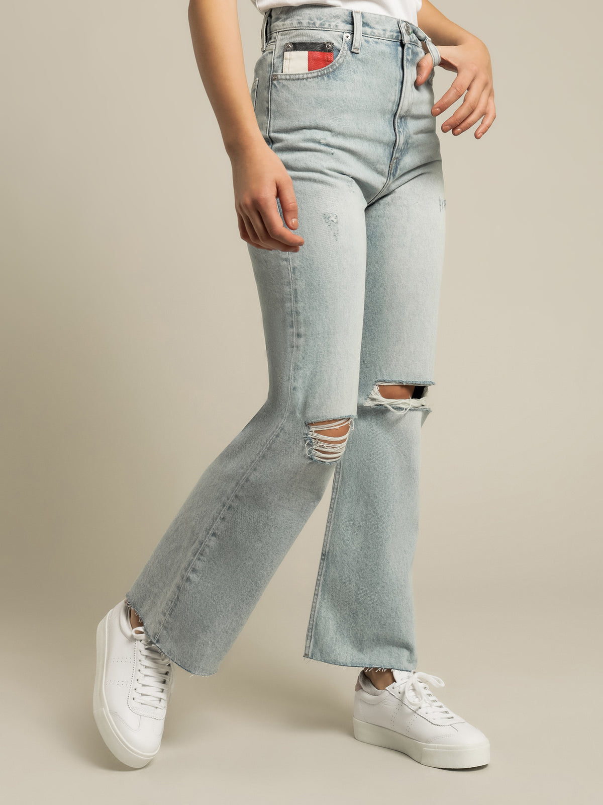 Harper High Rise Straight Flare Jeans in Save Sp Lb