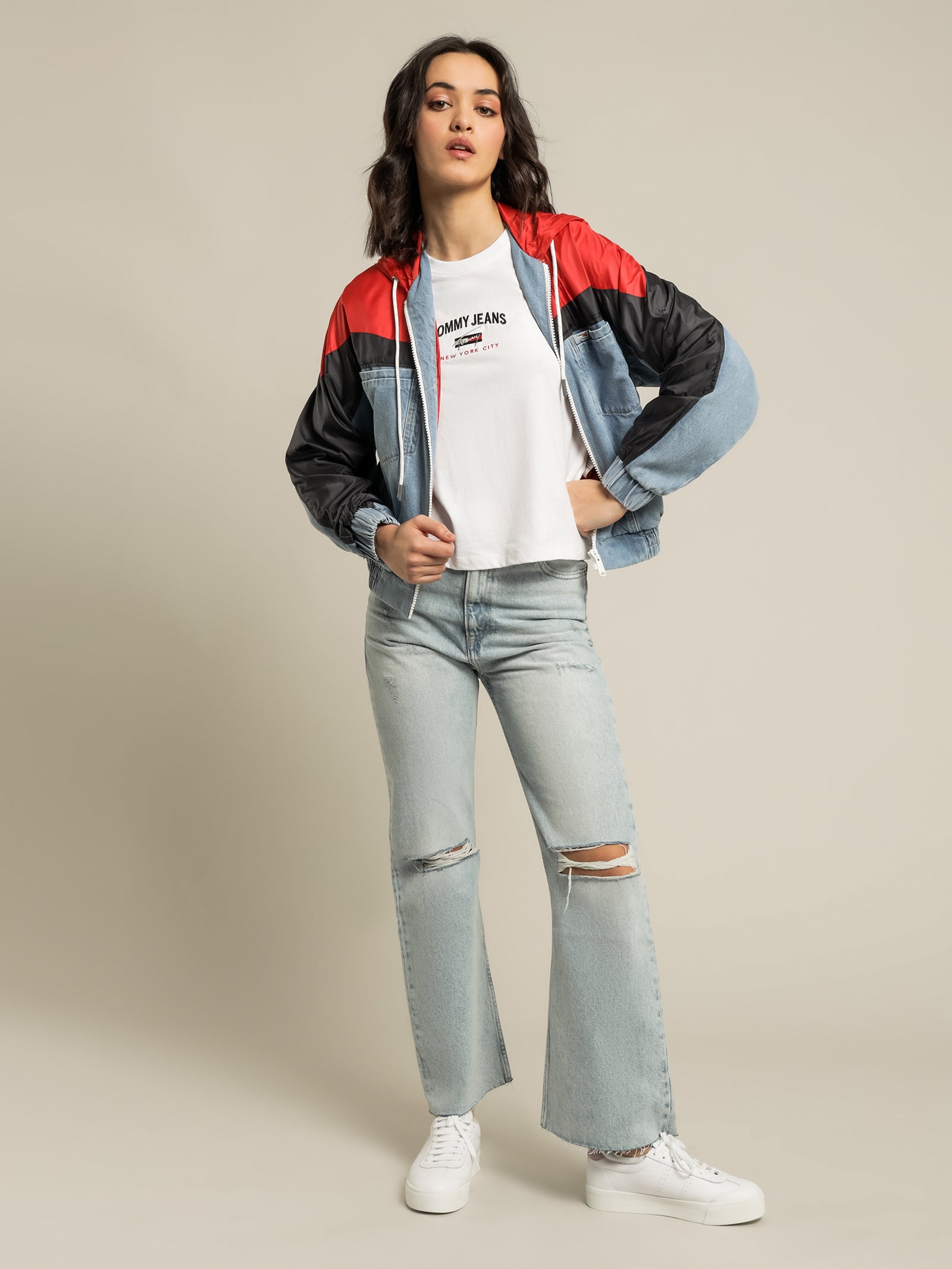 Cropped Hoodie Denim Jacket