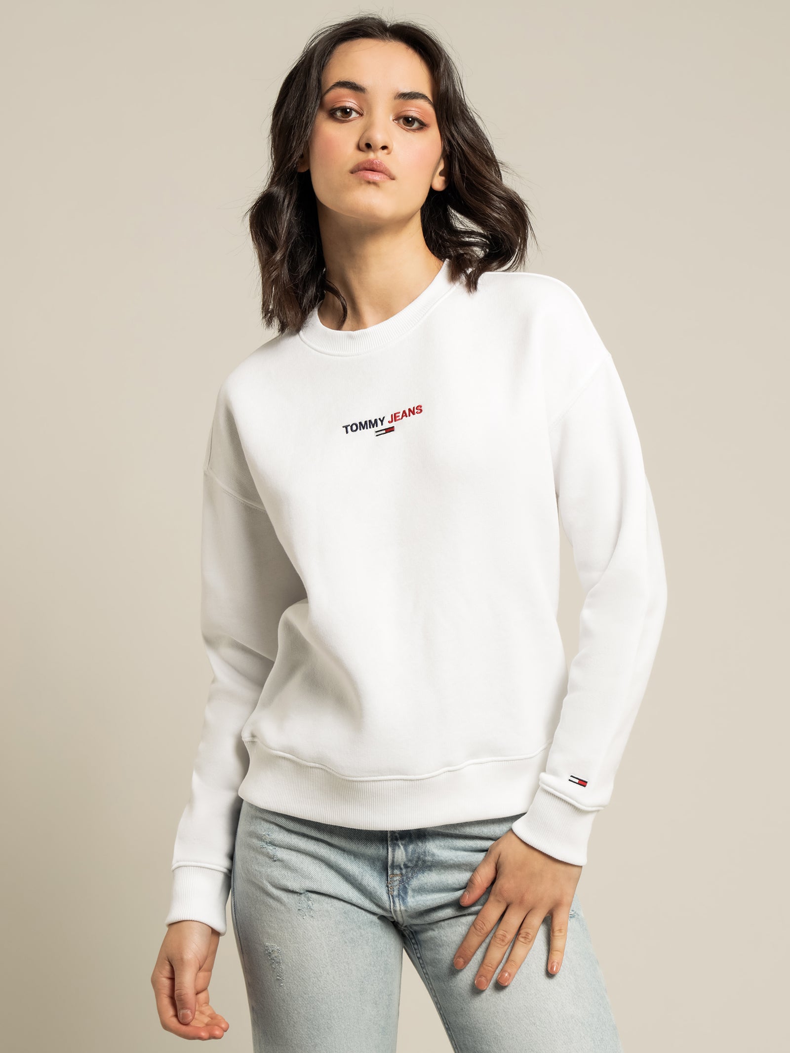 Linear Chest Logo Crew Neck Sweatshirt