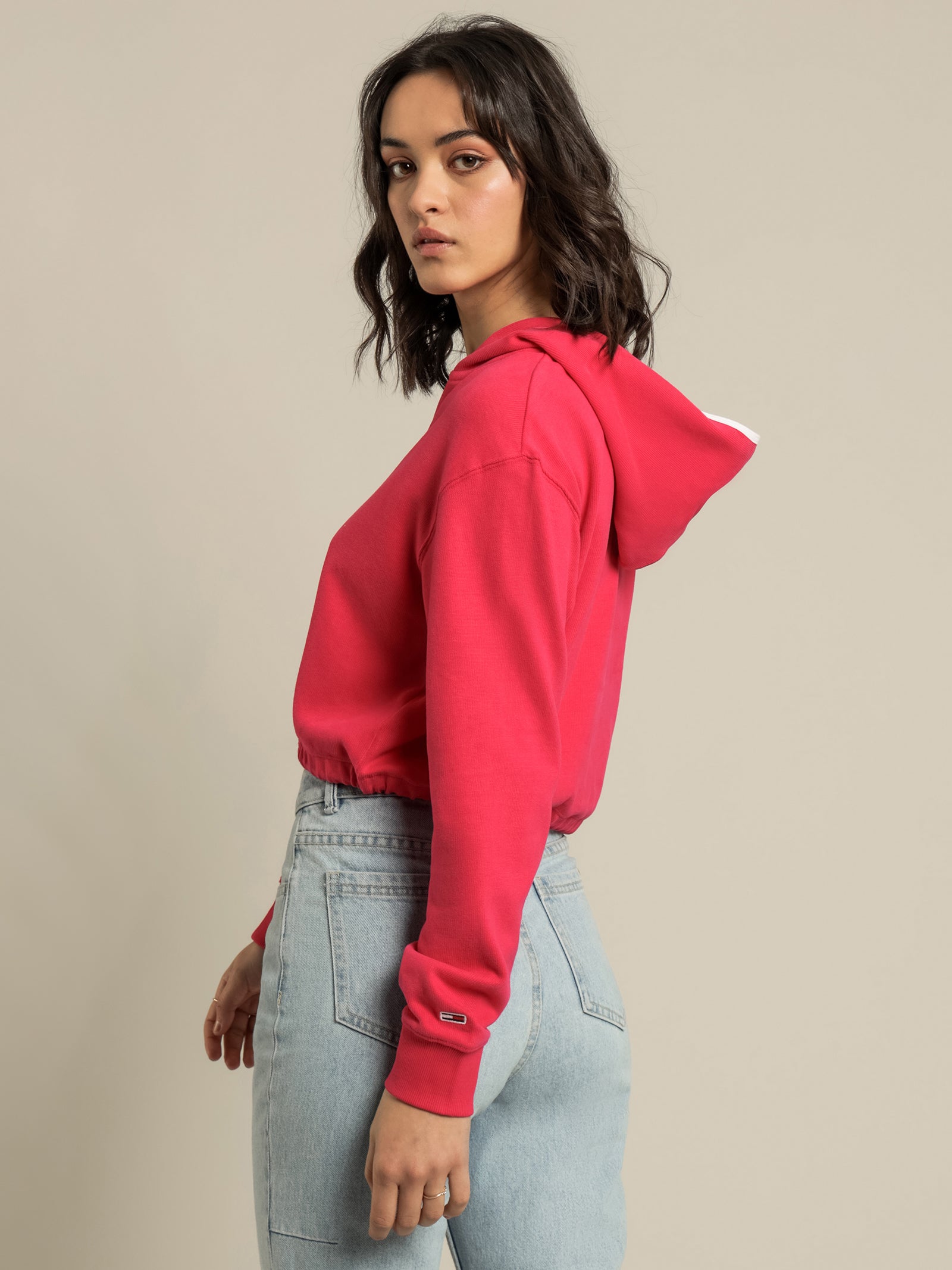 Tommy Badge Timeless Cropped Hoodie