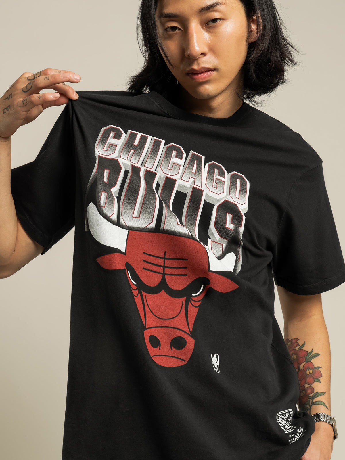 Chicago Bulls T-Shirt in Faded Black