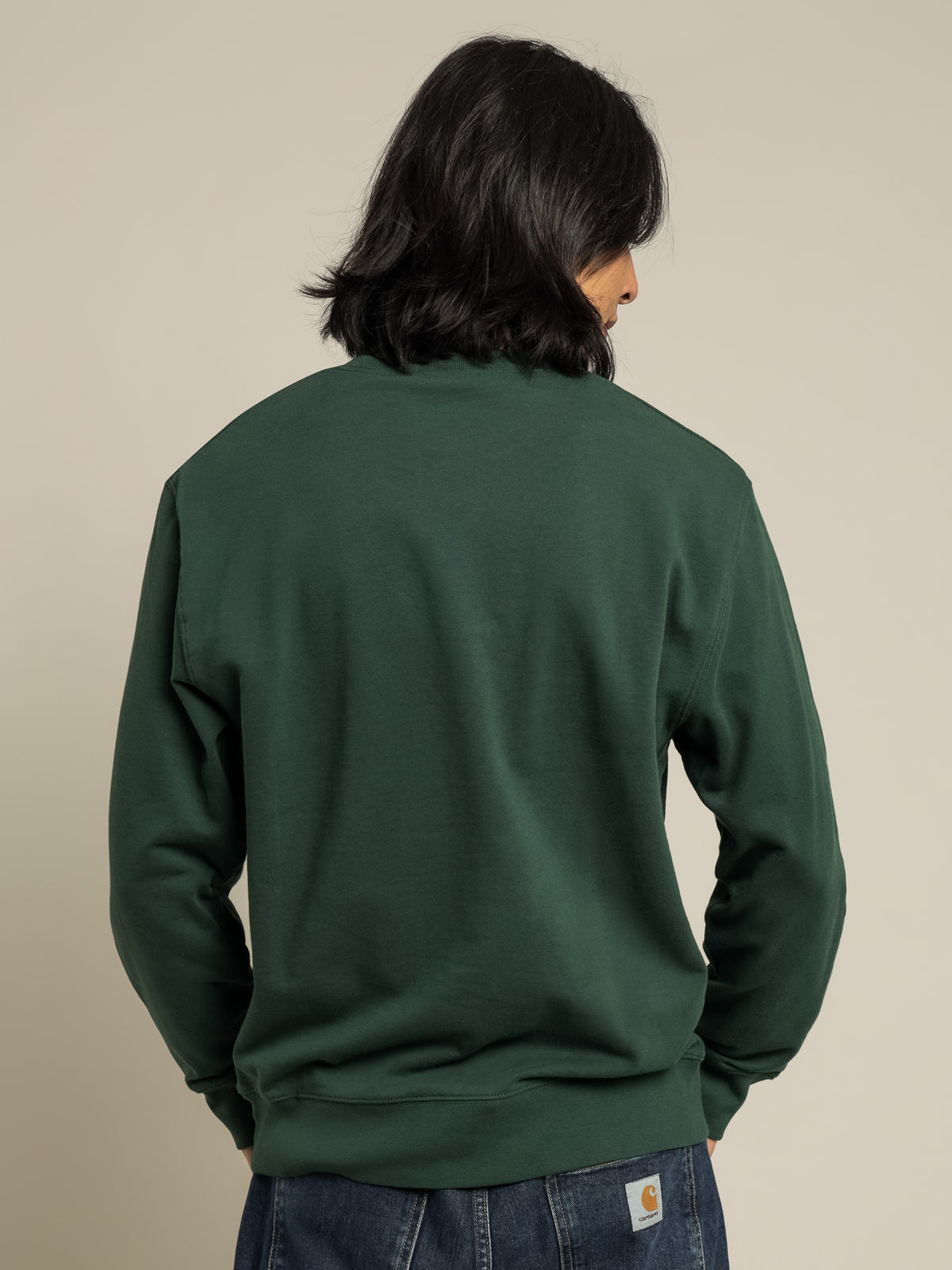 University Crew Sweater in Dark Green