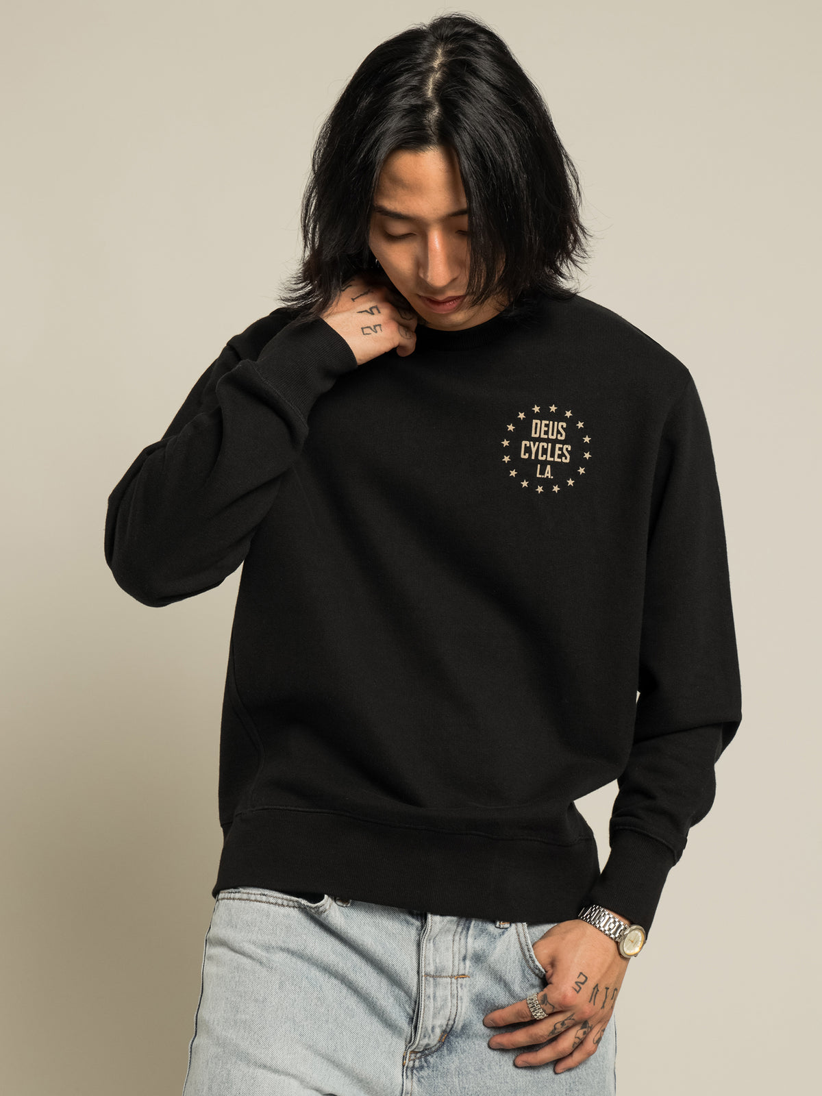 Deus Sunrise Crew Sweat | Black