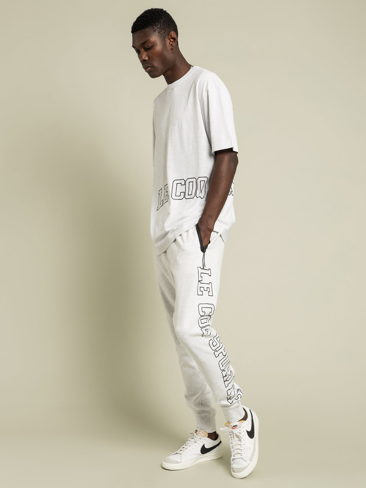 Collegiate Trackpants in Snow Marle