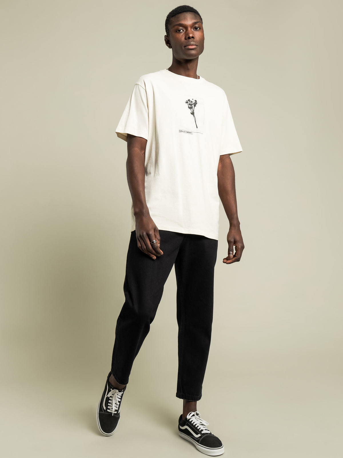 Thrills Posy Merch Fit T-Shirt | White
