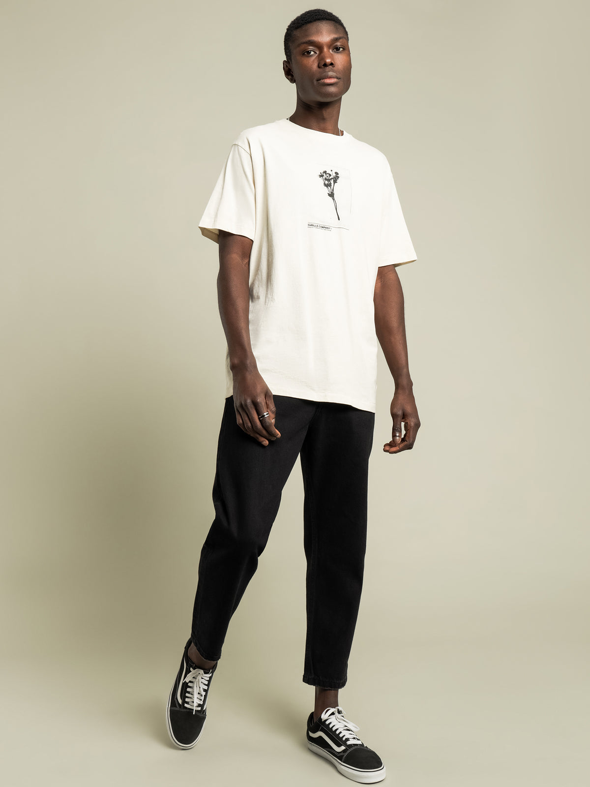 Posy Merch Fit T-Shirt in Heritage White