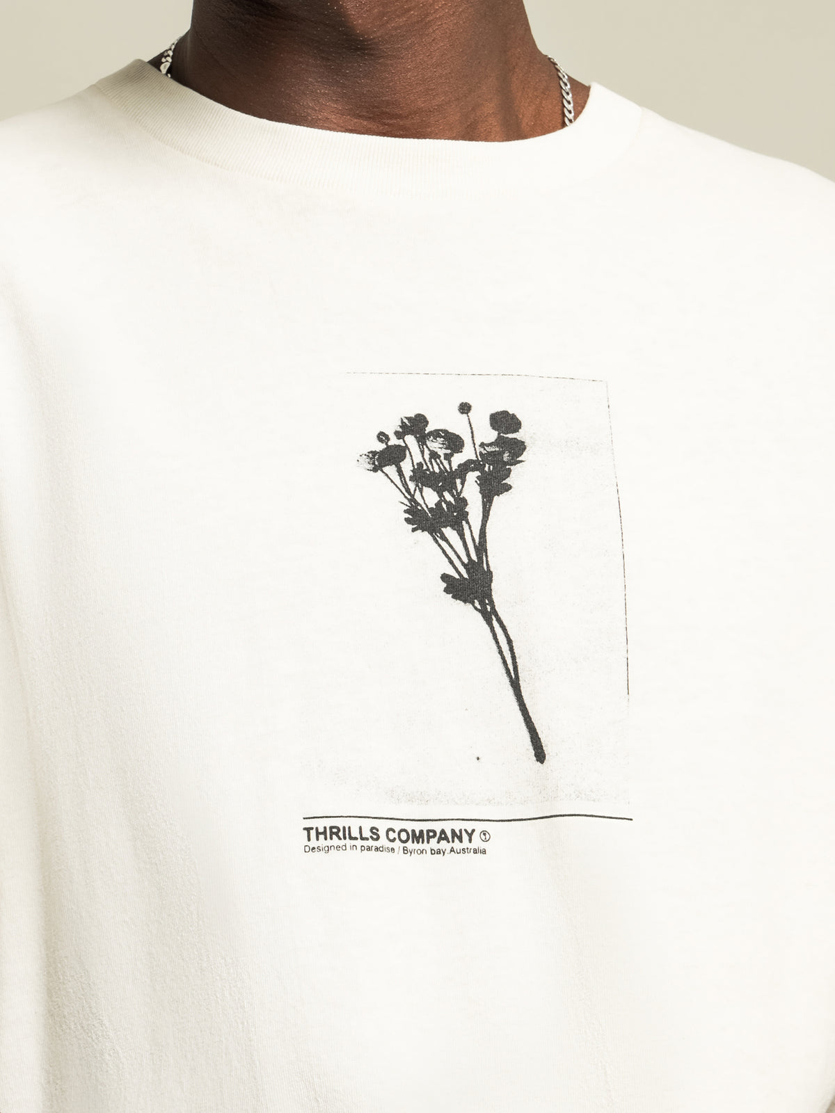 Thrills Posy Merch Fit T-Shirt | White