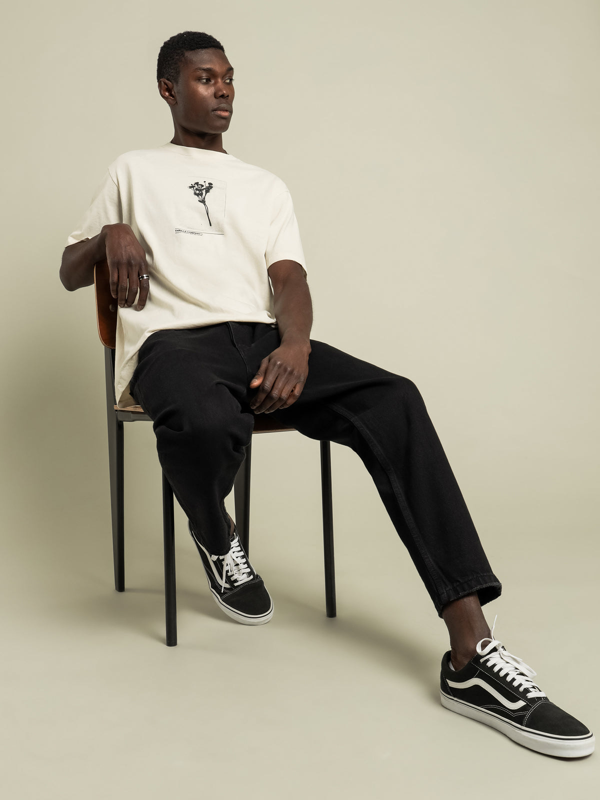 Thrills Posy Merch Fit T-Shirt | White