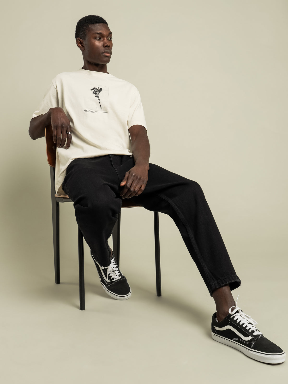 Posy Merch Fit T-Shirt in Heritage White