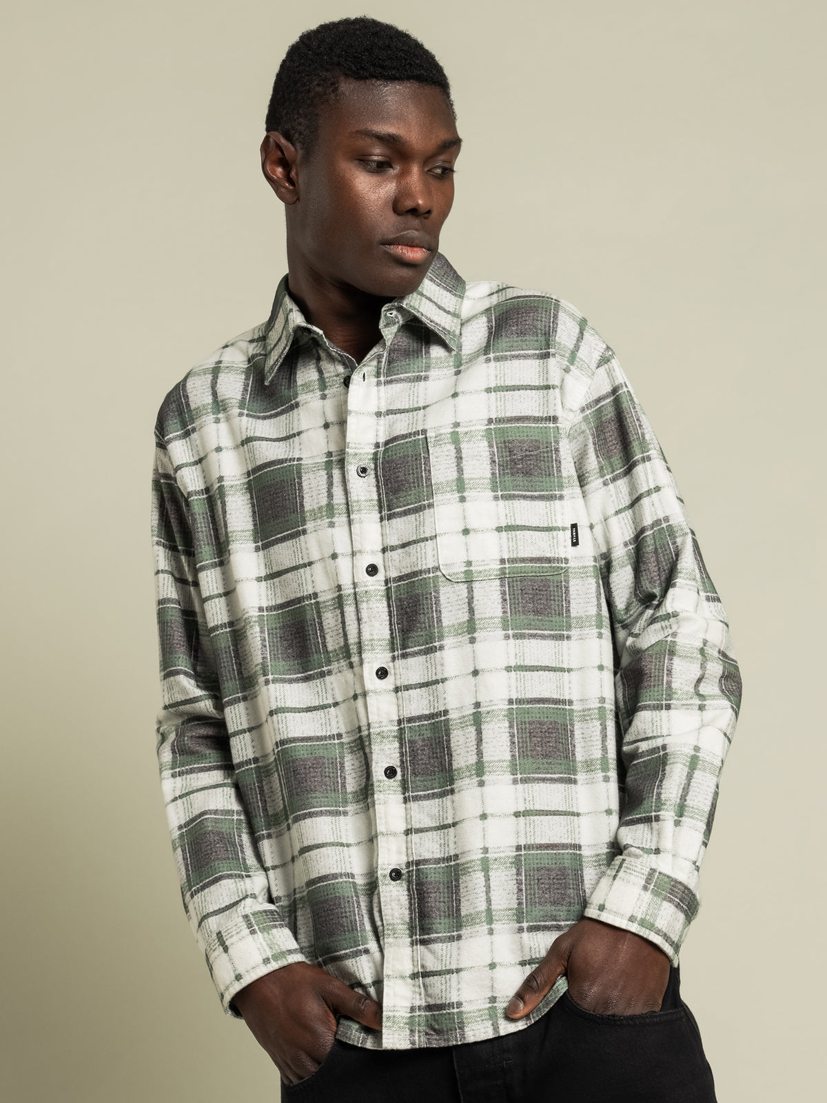 Fire Rose Oversized Flannel in Black Check