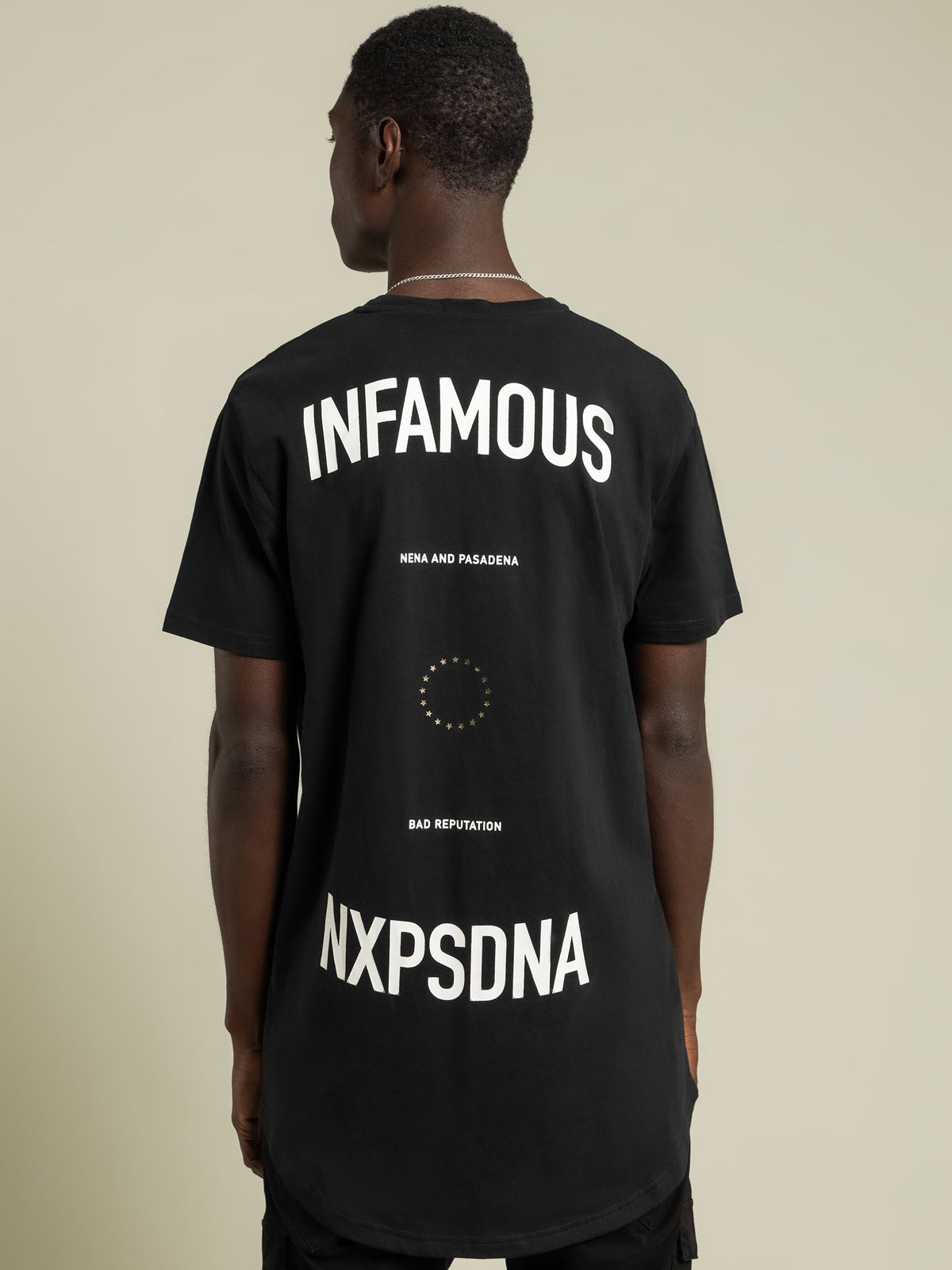 Infamous Cape Back T-Shirt in Black
