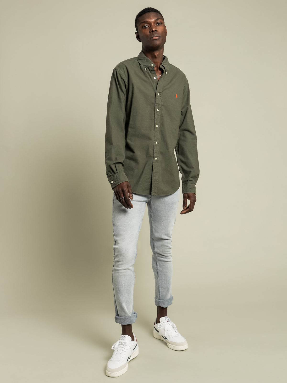 Oxford Long Sleeve Shirt in Green