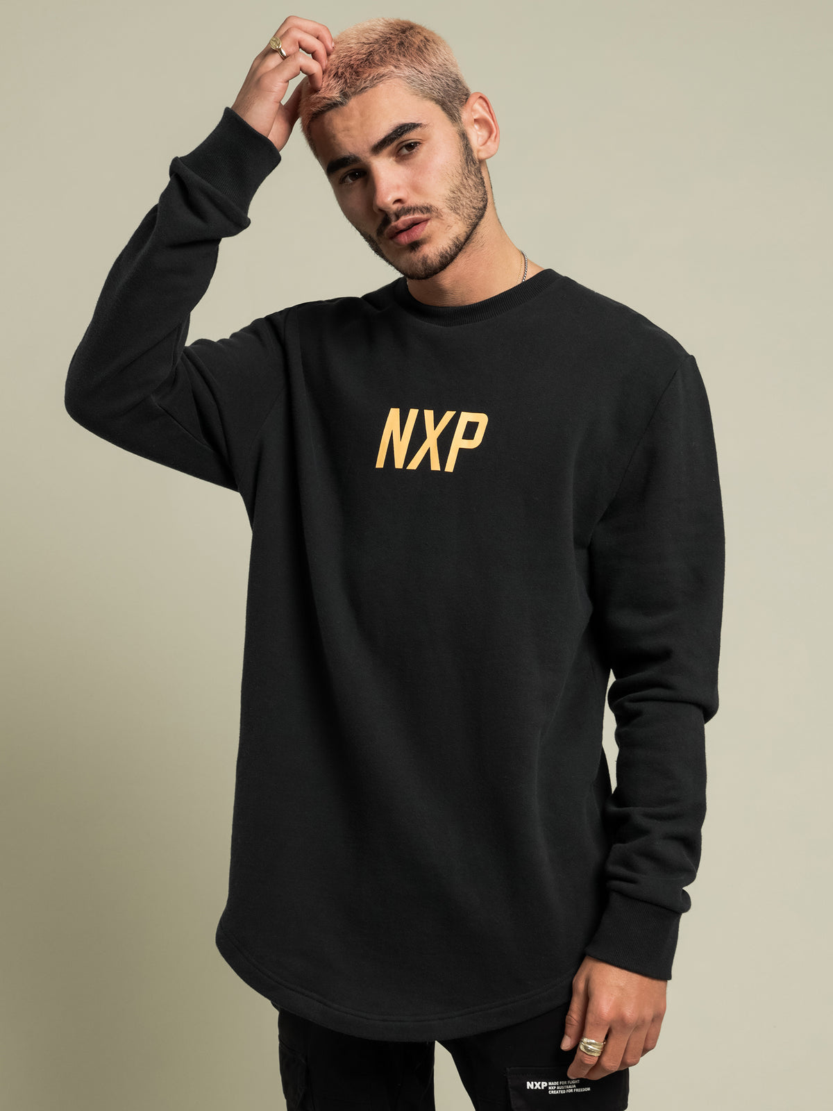 Nena and Pasadena Unfaithful Dual Curved Hem Sweater | Black