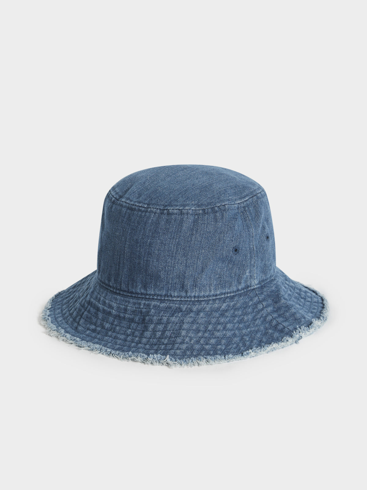 Tommy Badge Distressed Bucket Hat in Denim Blue