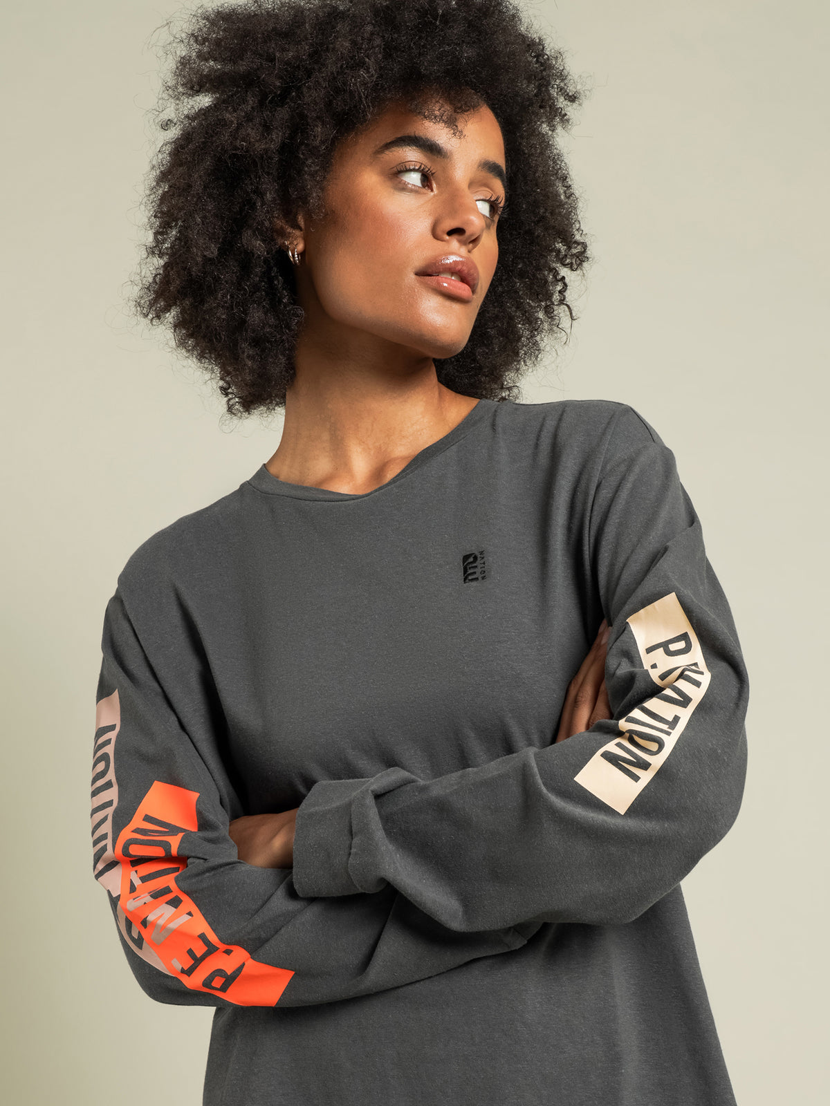 Salto Long Sleeve Top in Charcoal