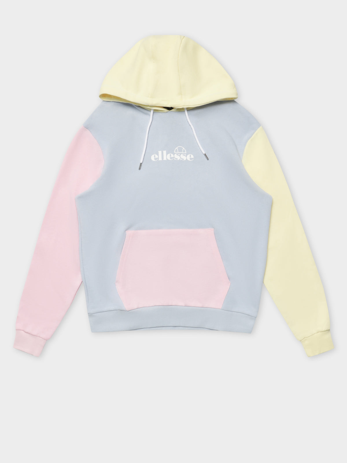 Arriverderci Hoodie in Light Blue, Pink &amp; Yellow