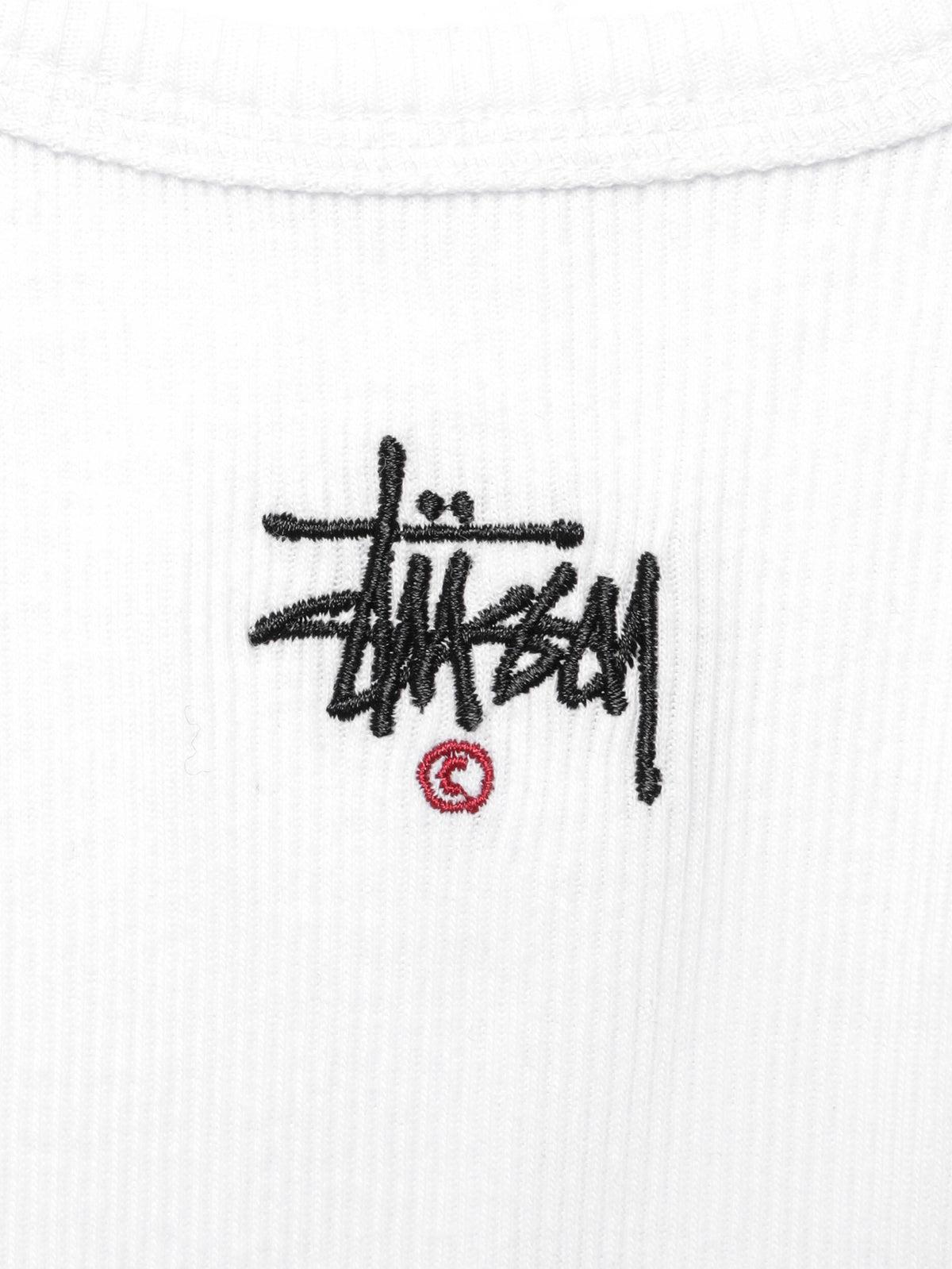 Graffiti Rib Long Sleeve T-Shirt in White
