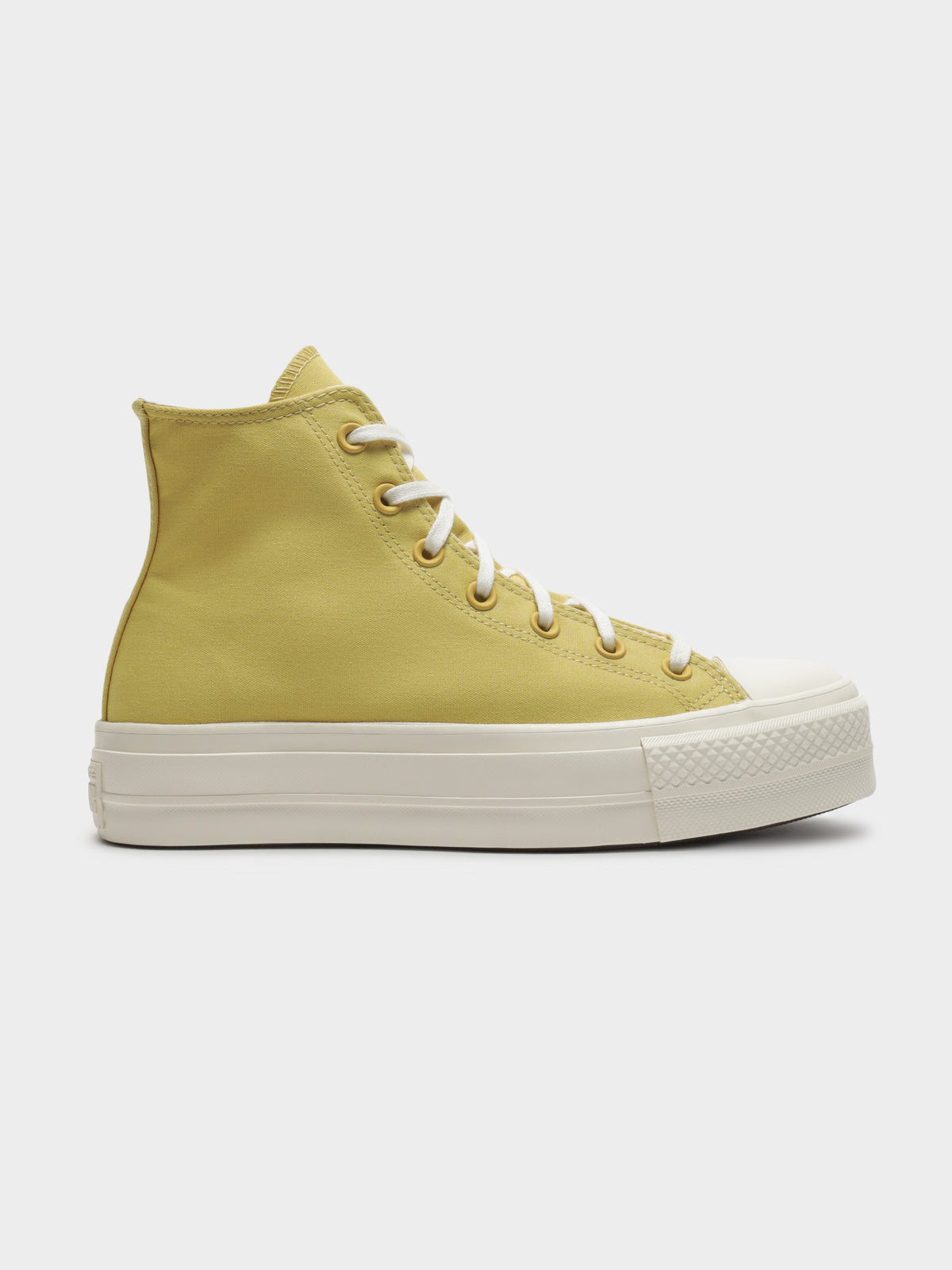 Womens Chuck All Star Recycled Platform Hi Sneakers in Yellow