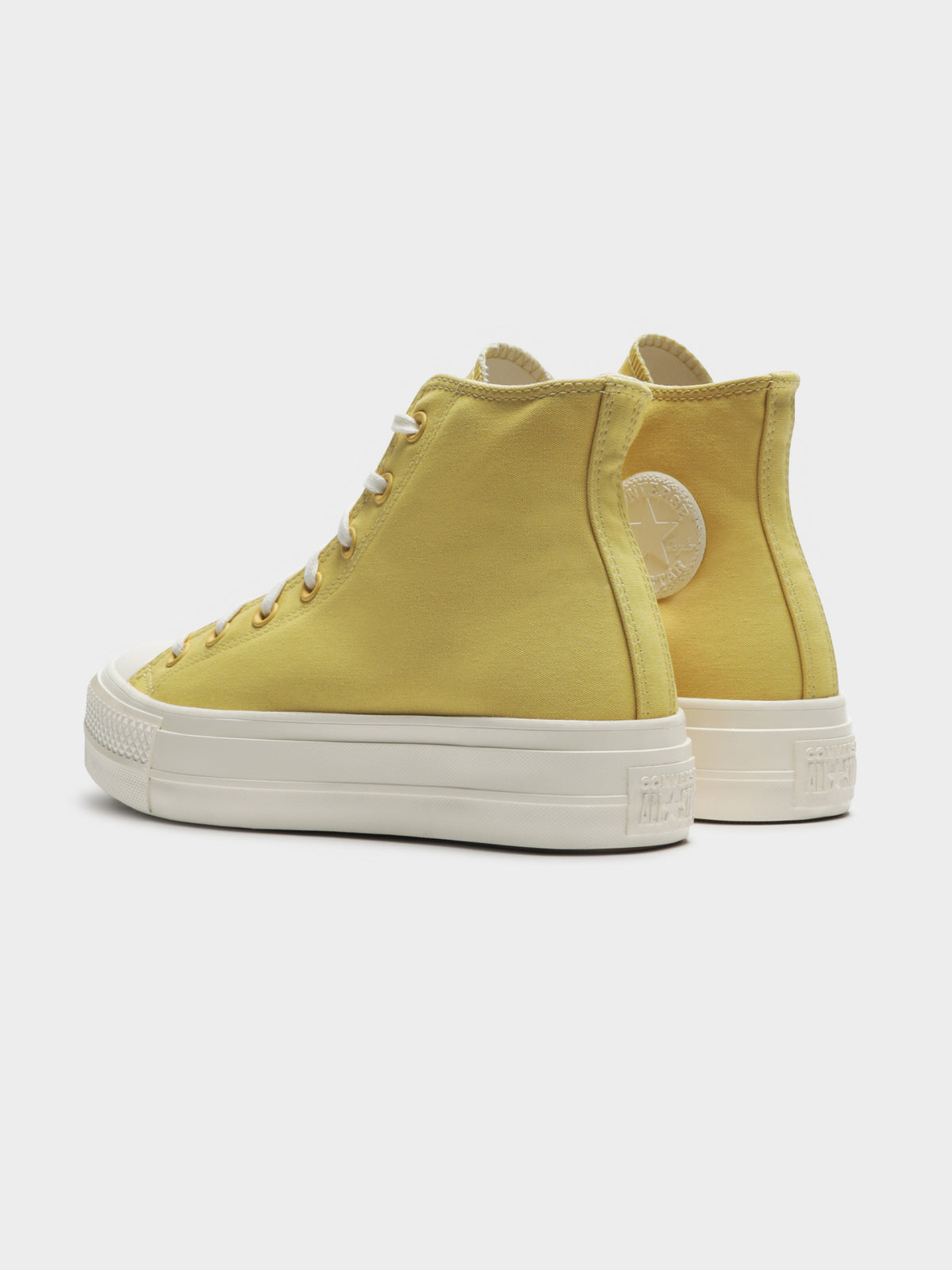 Womens Chuck All Star Recycled Platform Hi Sneakers in Yellow