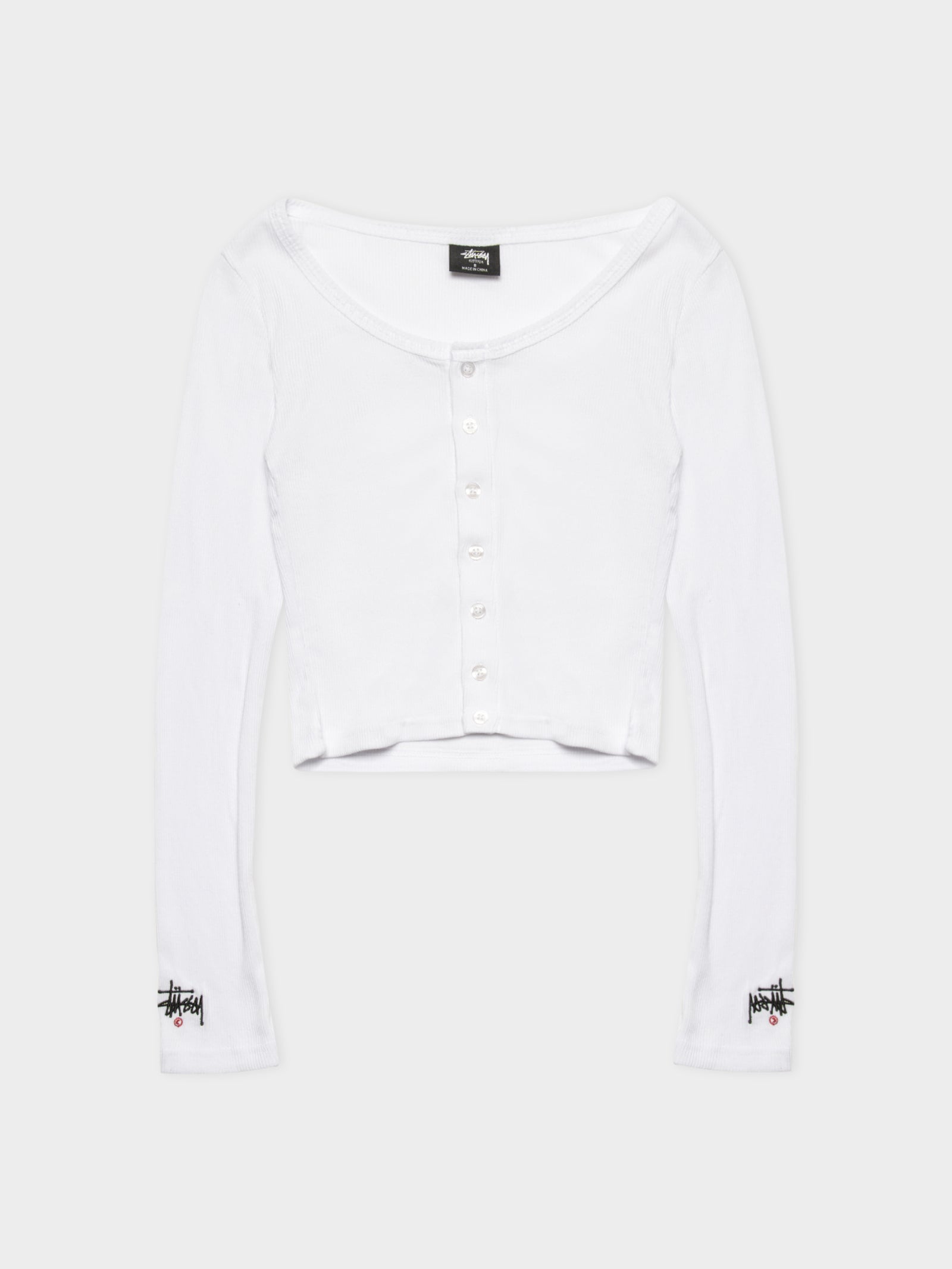 Graffiti Button Through Long Sleeve Top