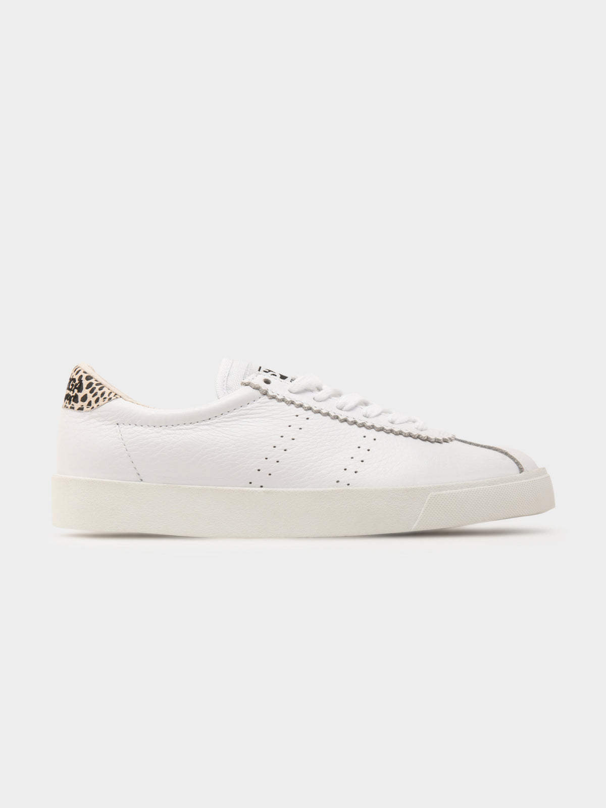 Womens 2843 Club S Faux Sneakers in White &amp; Reptile Print
