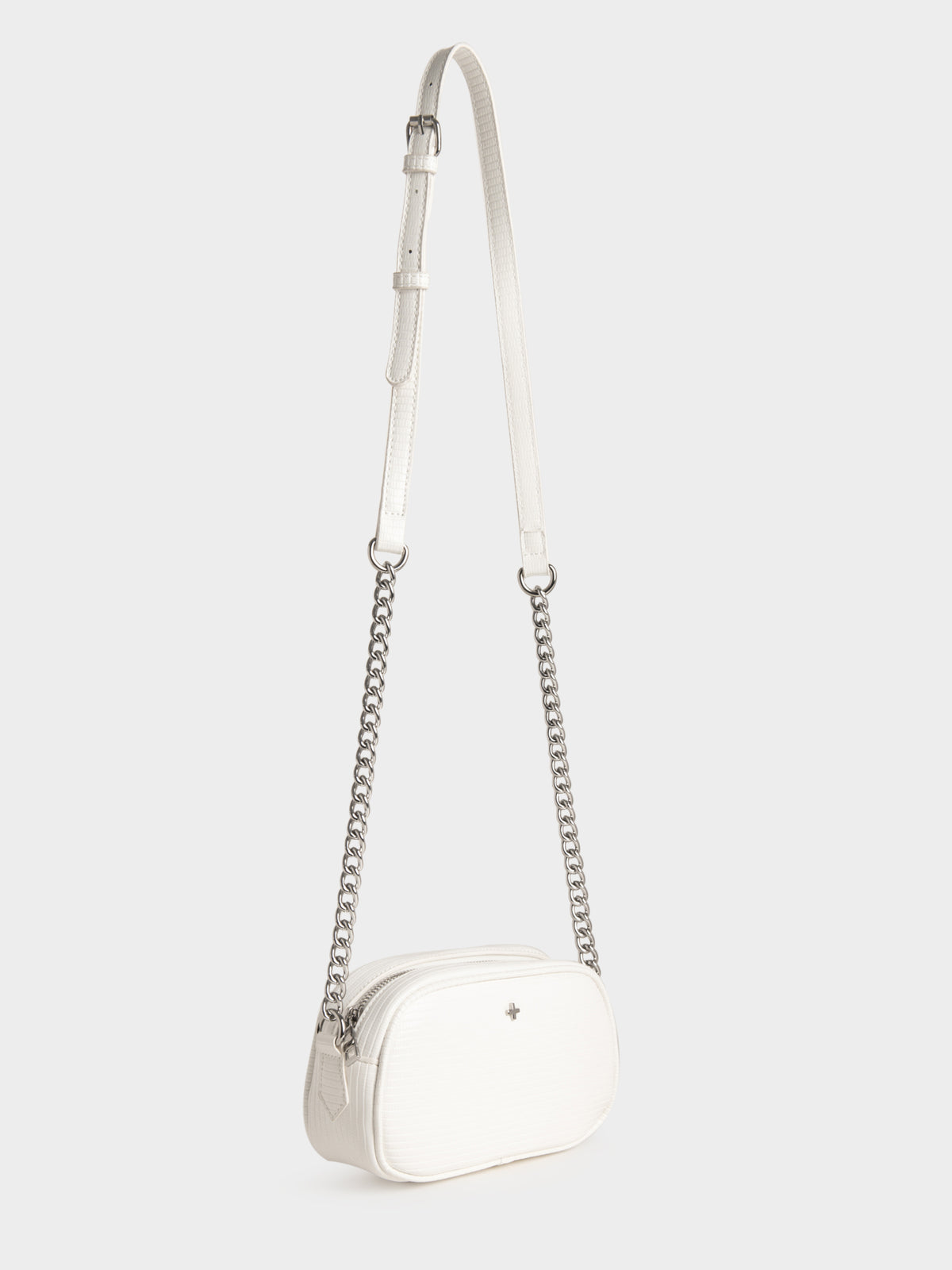 Cori Crossbody Bag in White Pebble