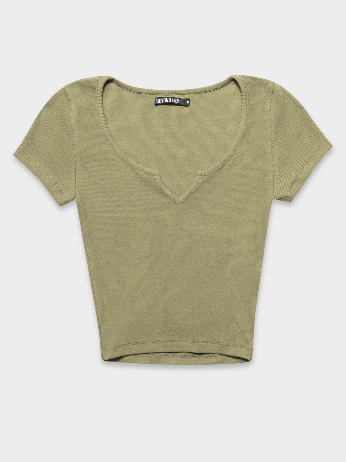 Bowie Cut Out T-Shirt in Olive