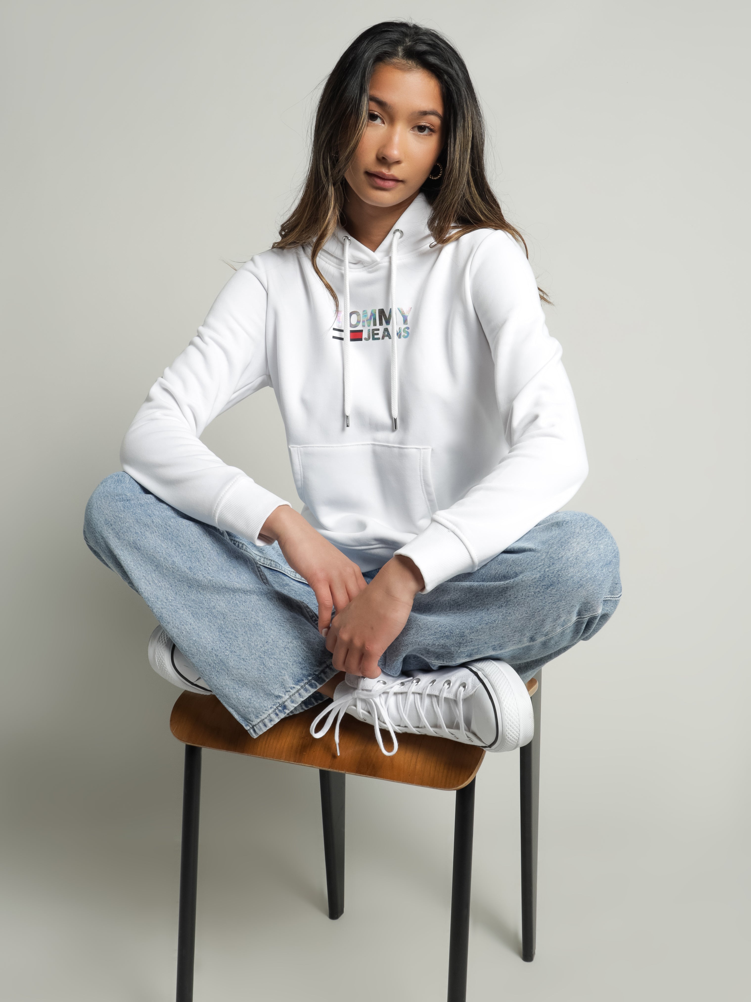 Slim Metallic Corporate Logo Hoodie