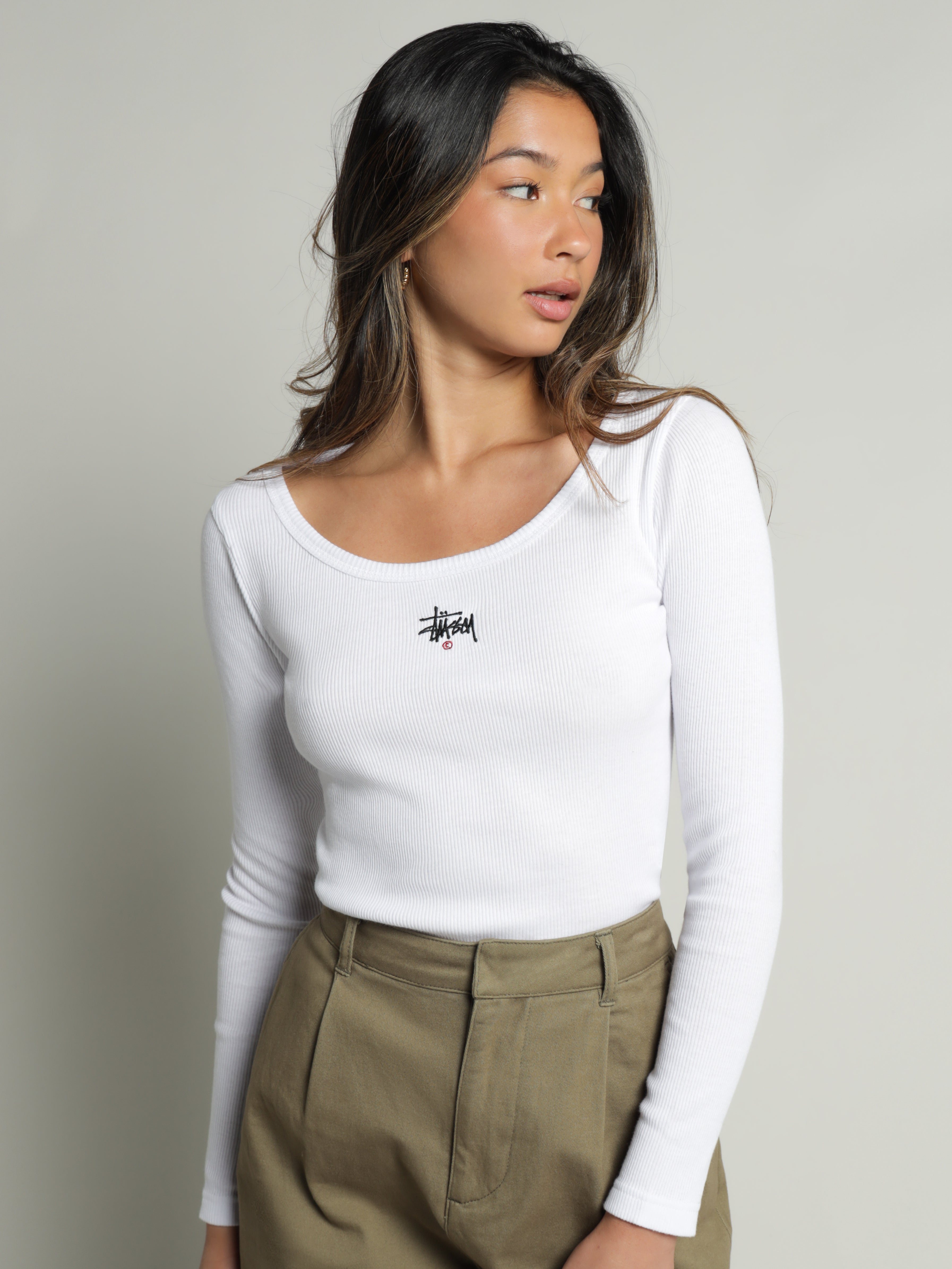 Graffiti Rib Long Sleeve T-Shirt