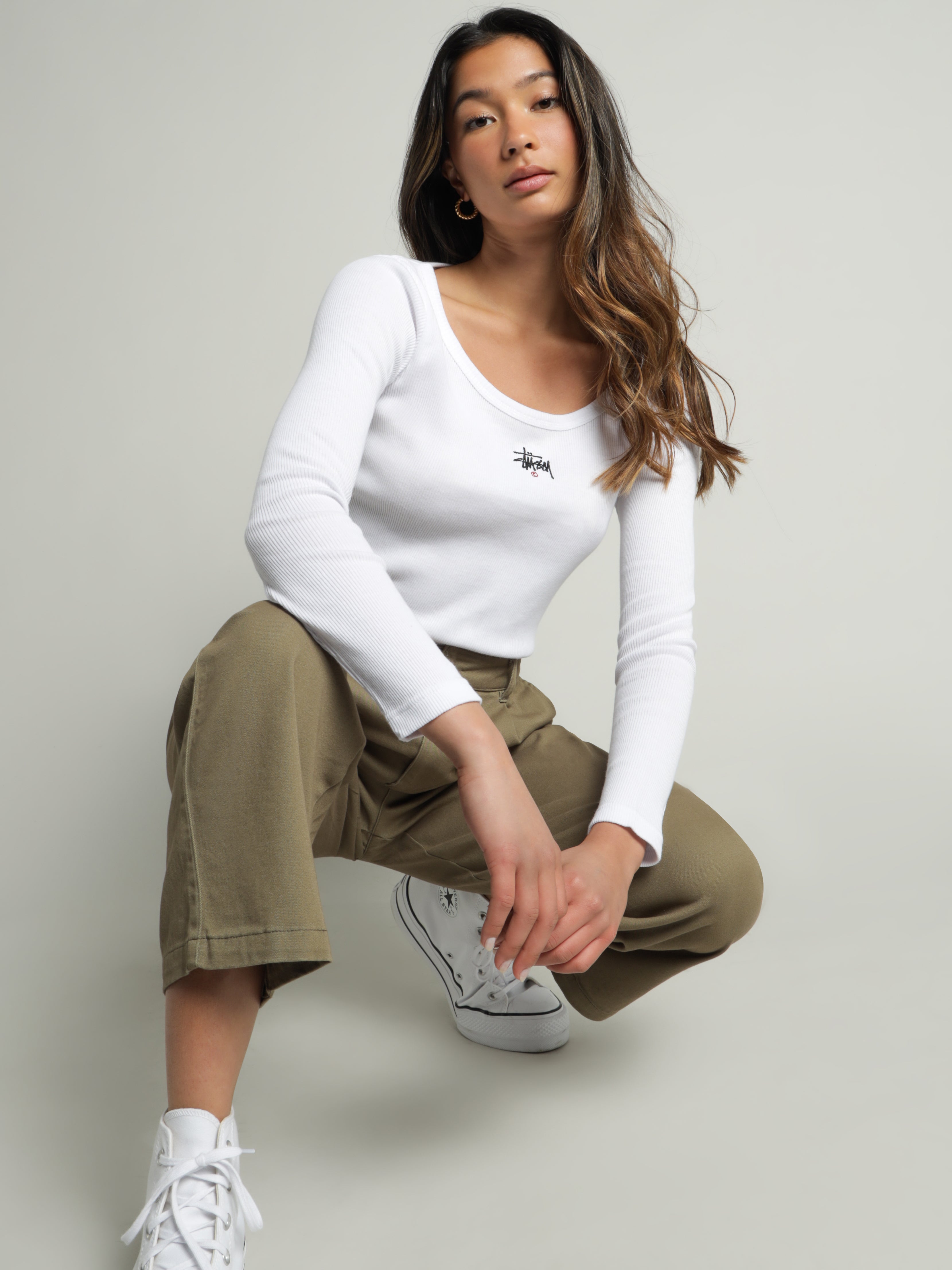 Graffiti Rib Long Sleeve T-Shirt