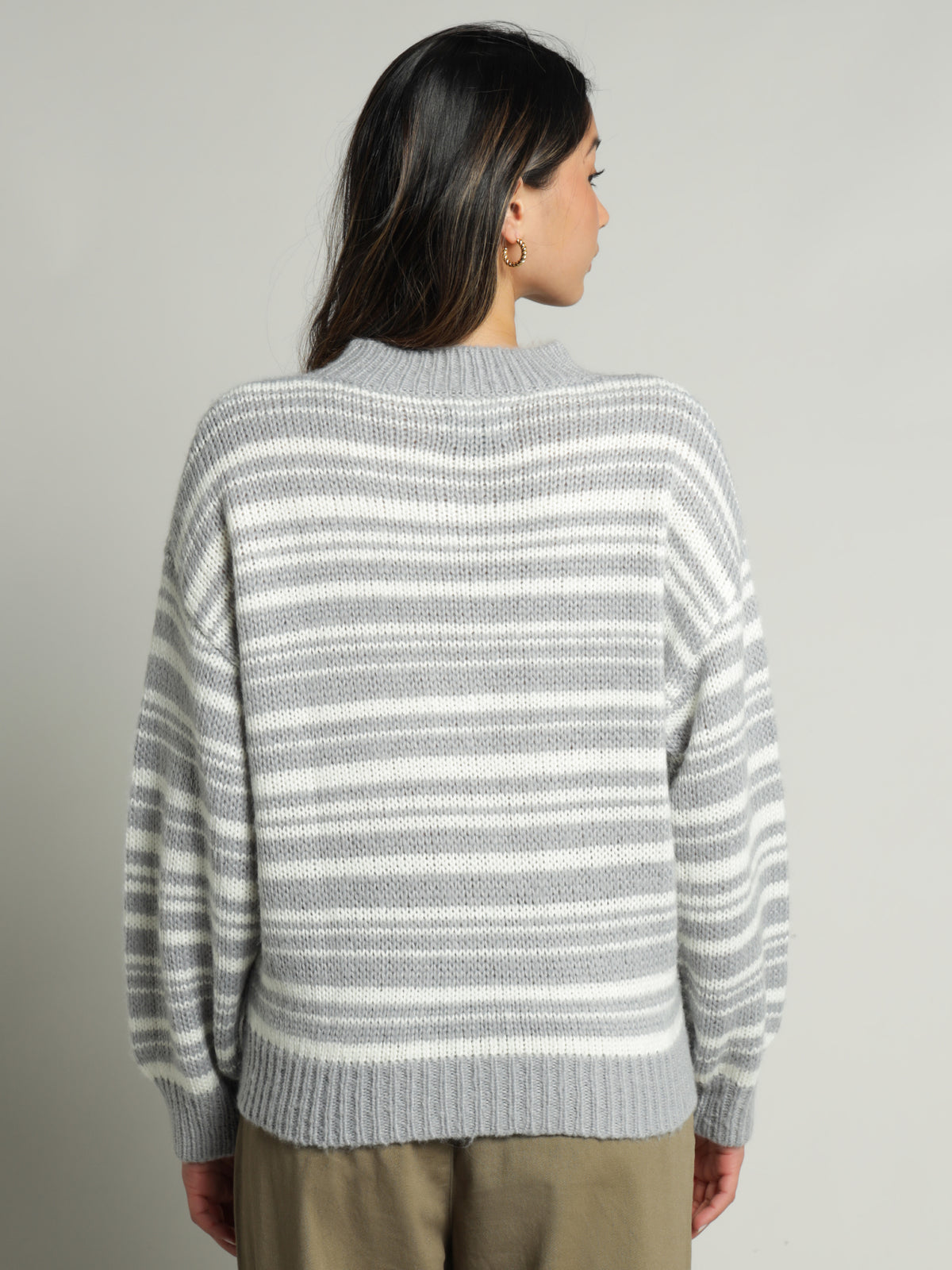 Knox Stripe Knit in Grey Stripe