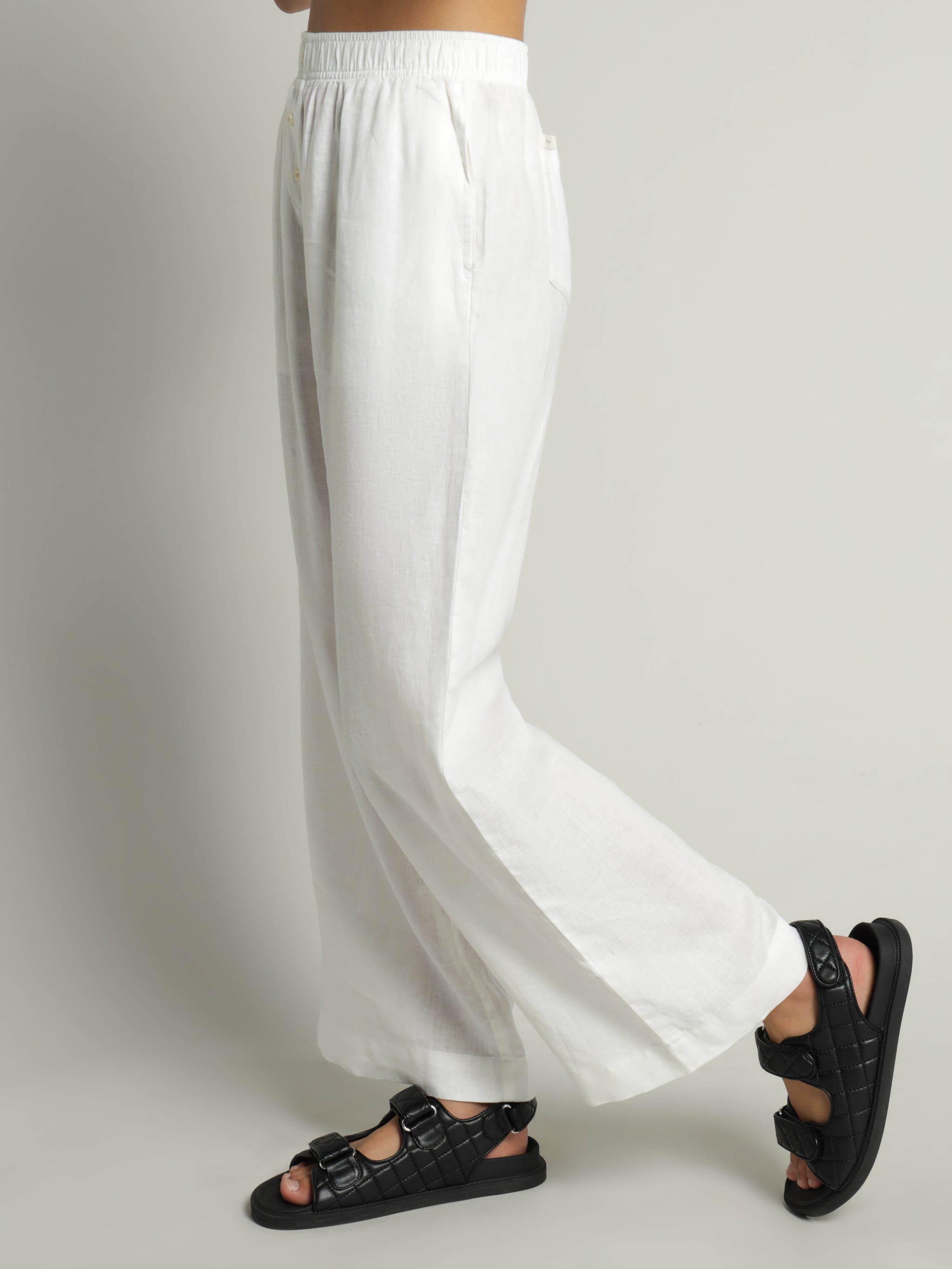 Nude Lounge Linen Pants in White - Glue Store