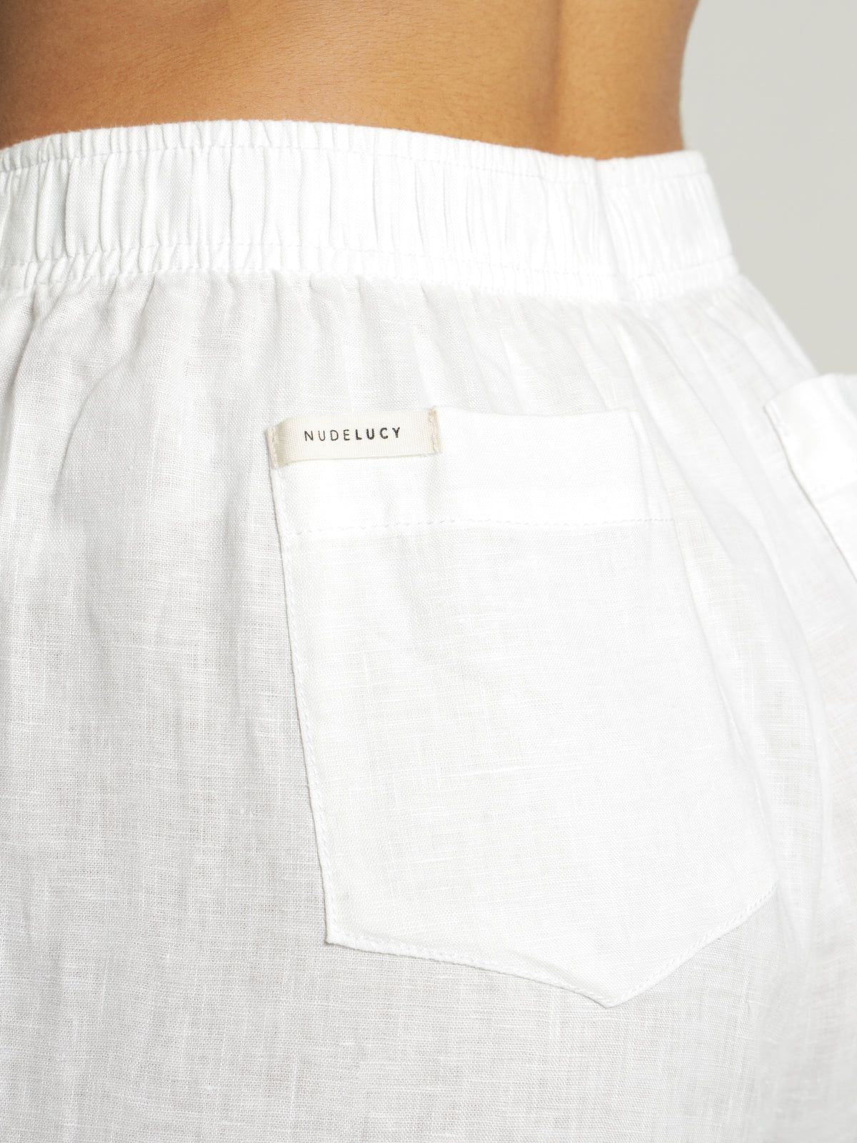Nude Lounge Linen Pants in White