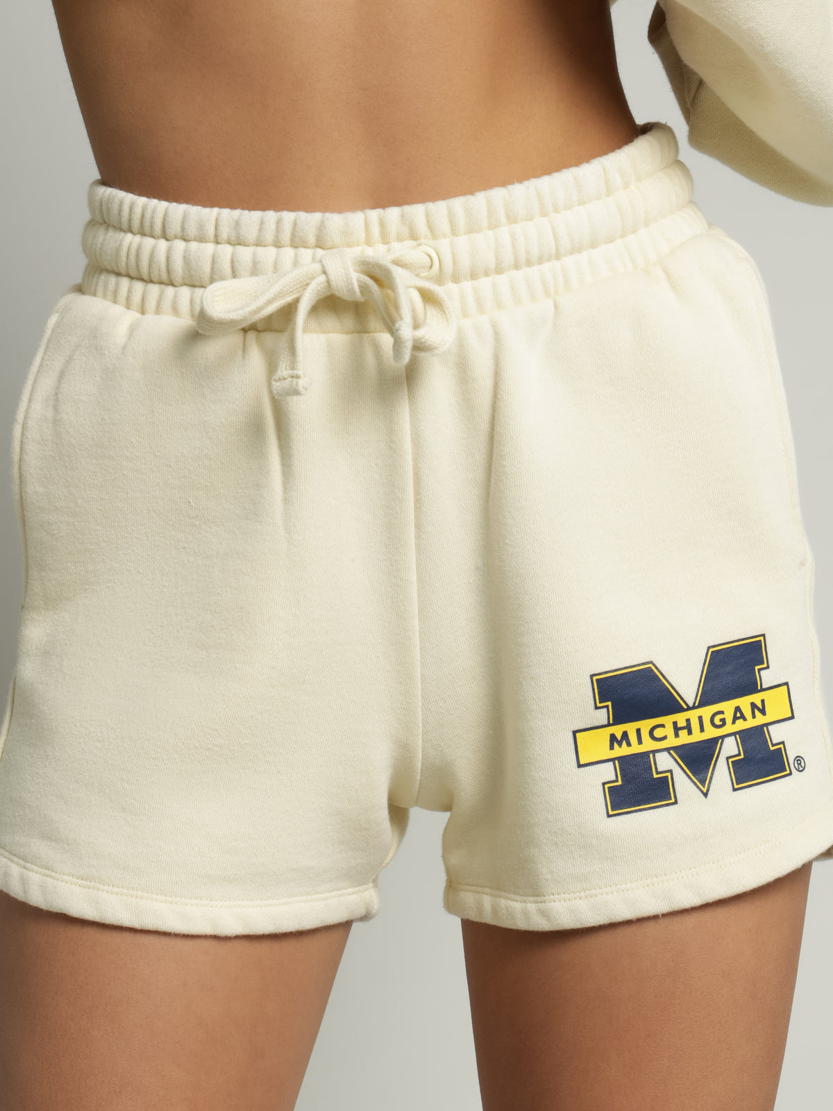 High Rise Michigan Sweat Shorts in Pastel Yellow