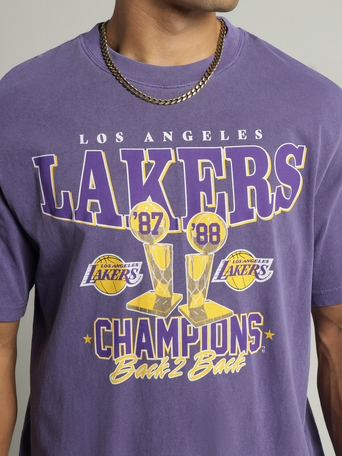LA Lakers Vintage Championship T-Shirt in Faded Purple