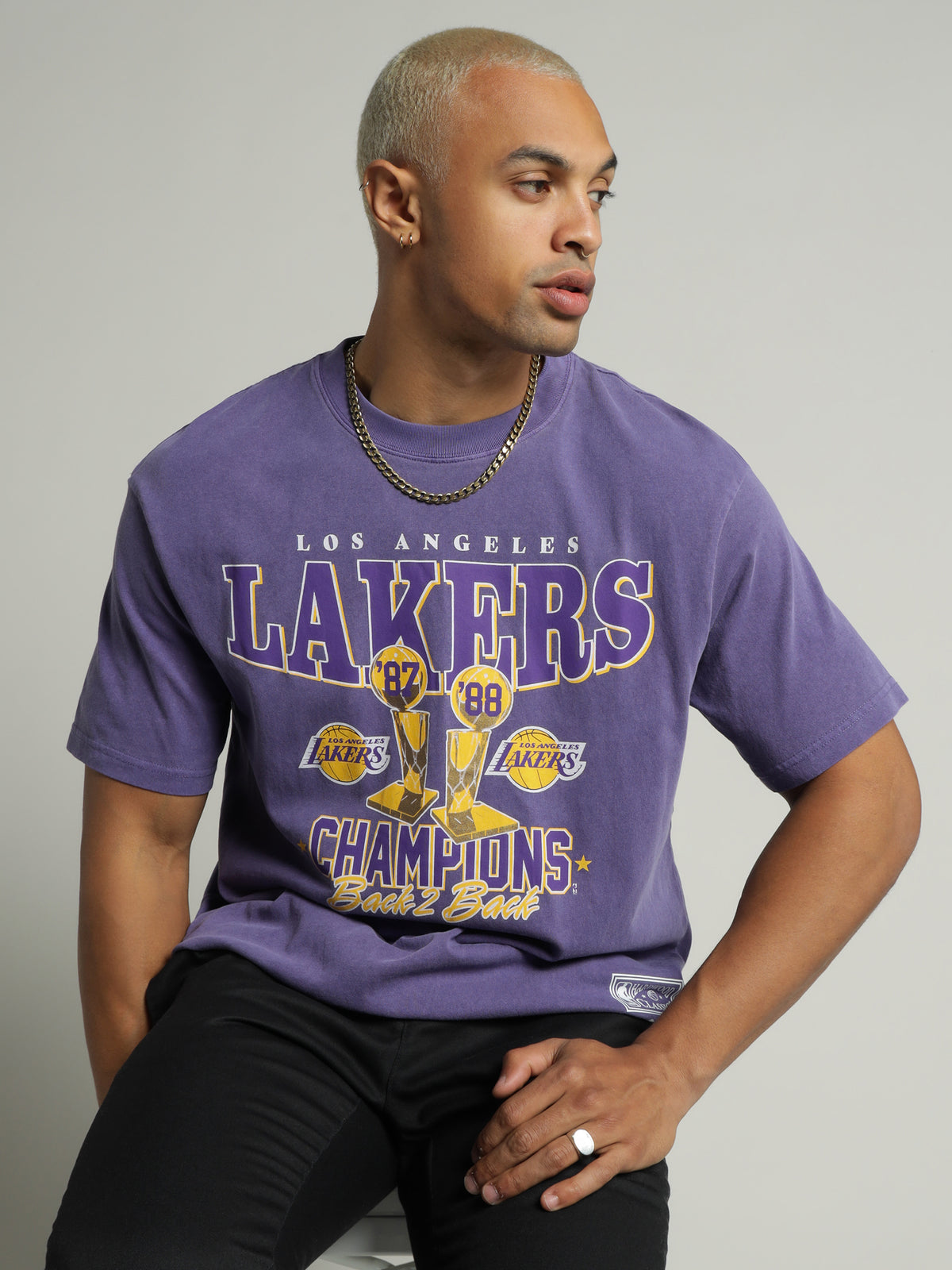 LA Lakers Vintage Championship T-Shirt in Faded Purple