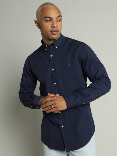 Slim Fit Twill Long Sleeve Shirt