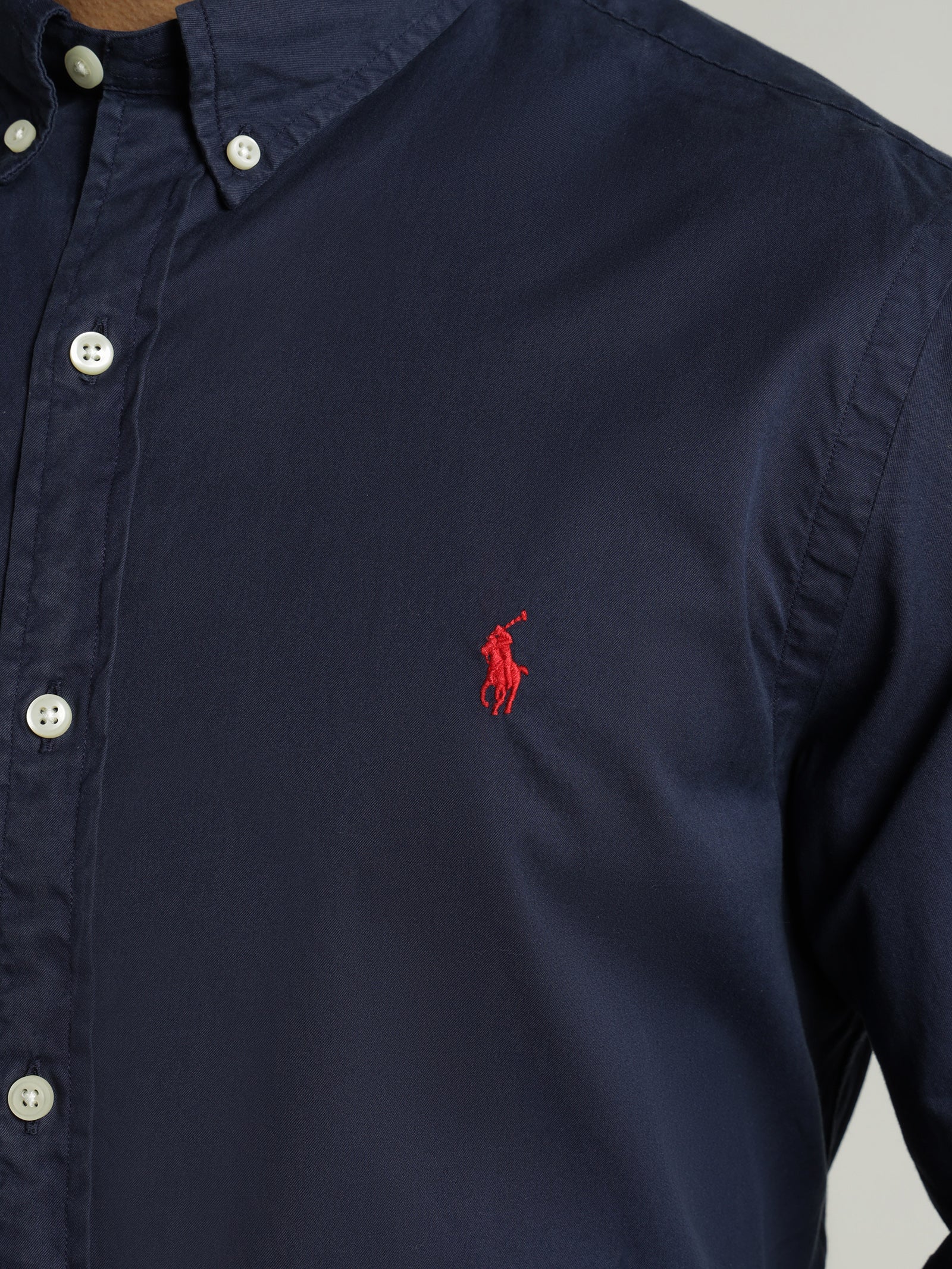 Slim Fit Twill Long Sleeve Shirt